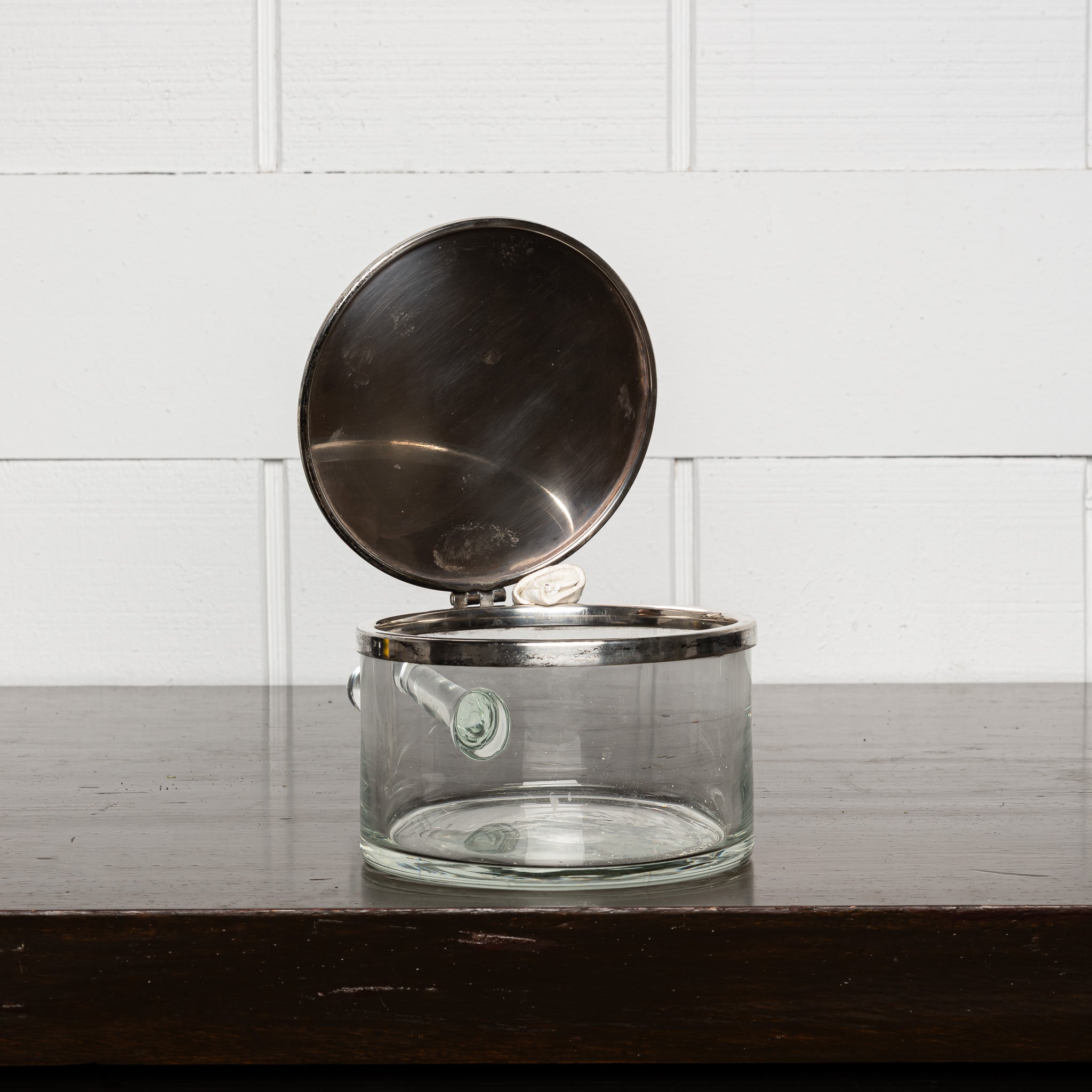 Silverplate and Glass Covered Butler, Vintage Serving Vessel