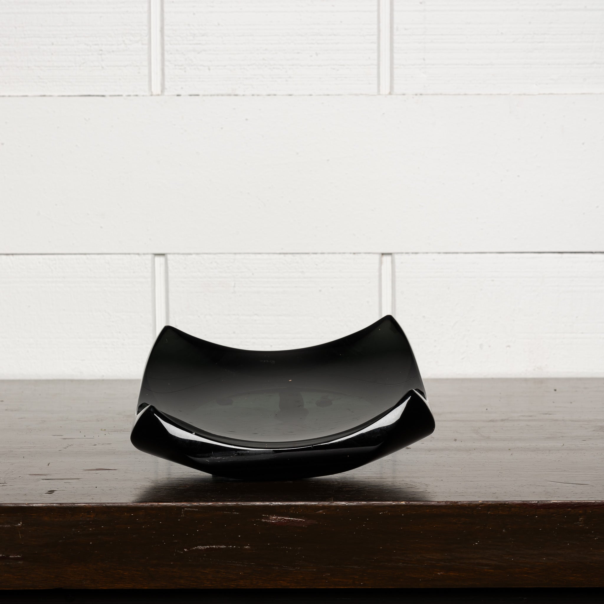 Mid‑Century Murano Black Glass Catchall