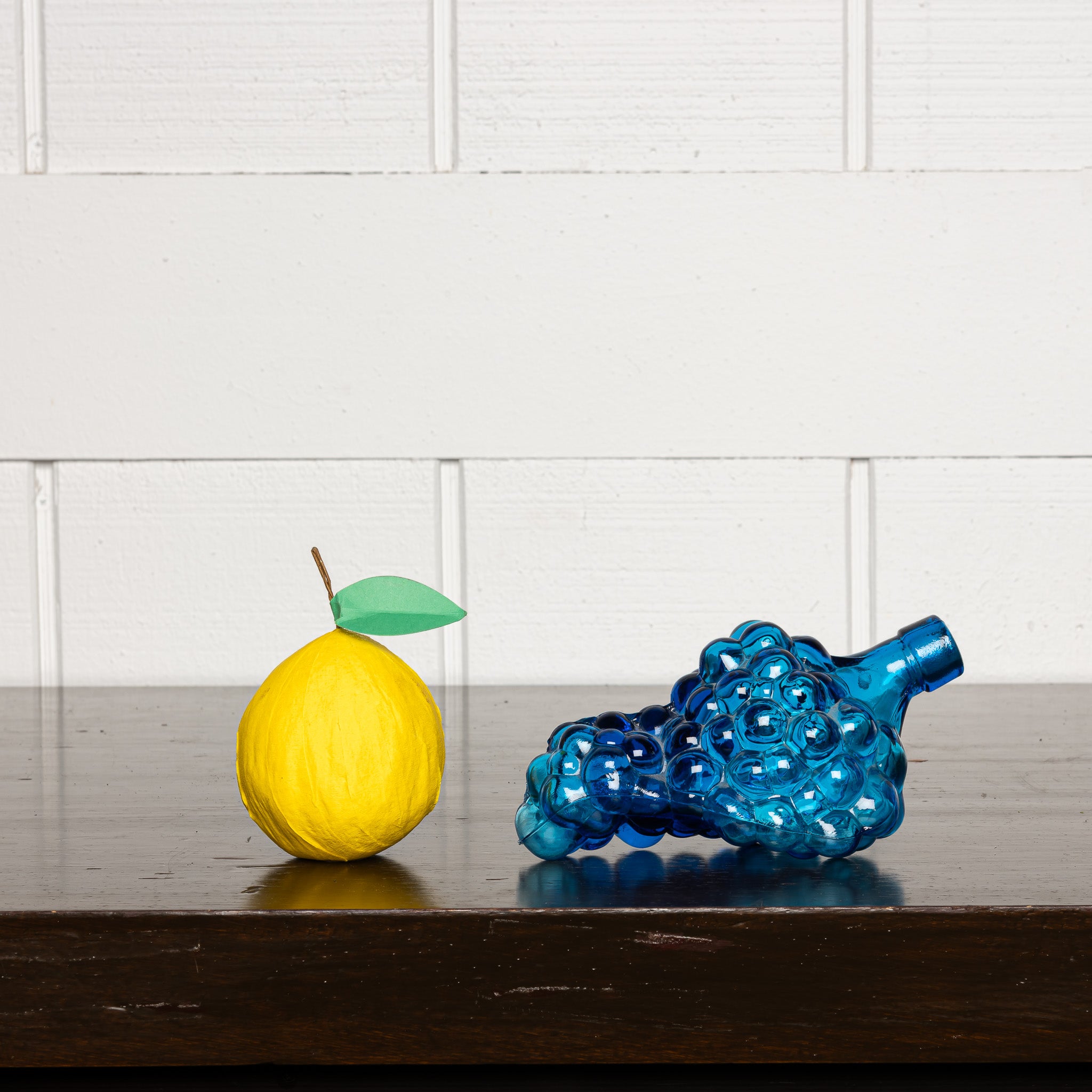 Vintage Italian Cobalt Blown‑Glass Grapes