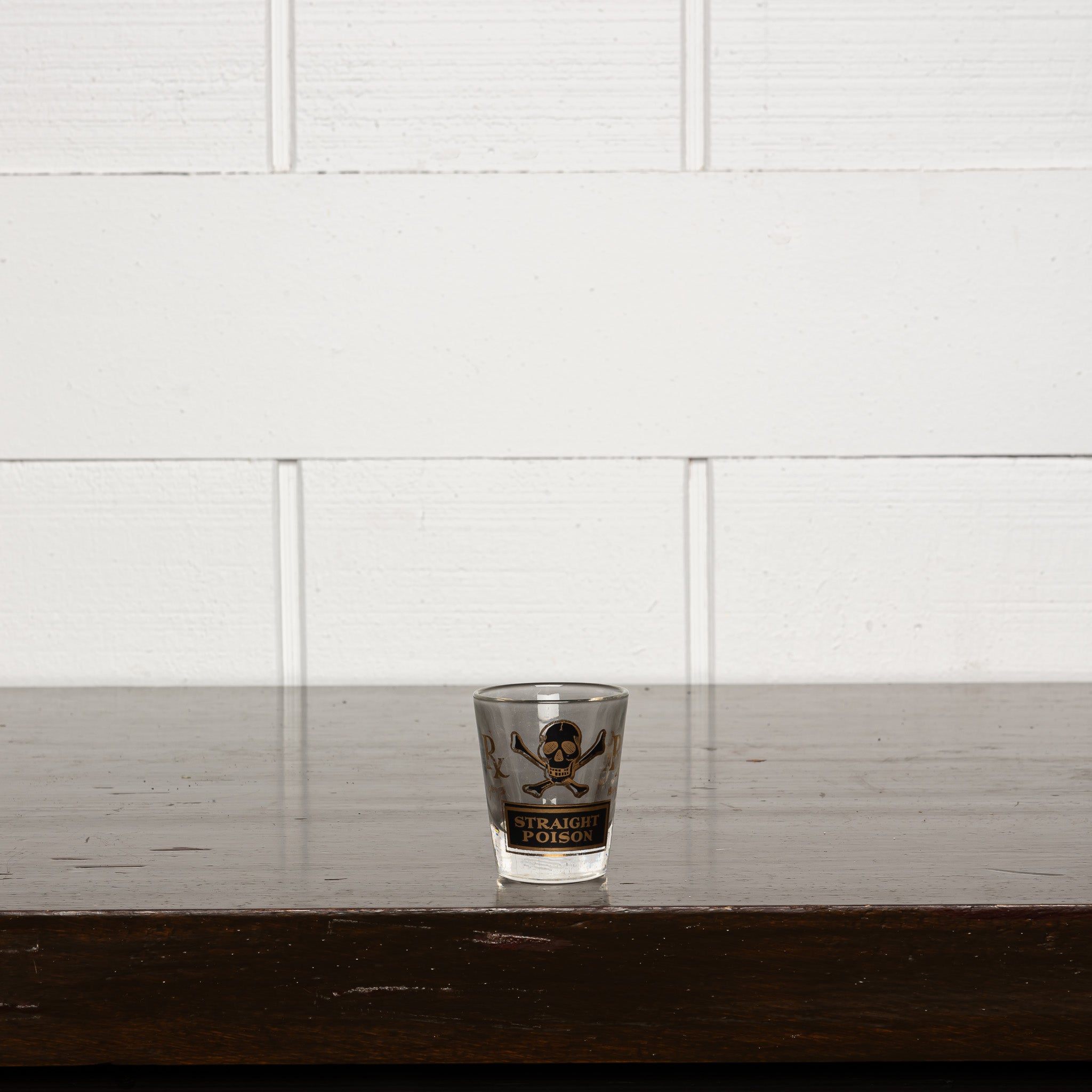 Set of 5 Skull Motif Shot Glasses, Vintage Barware