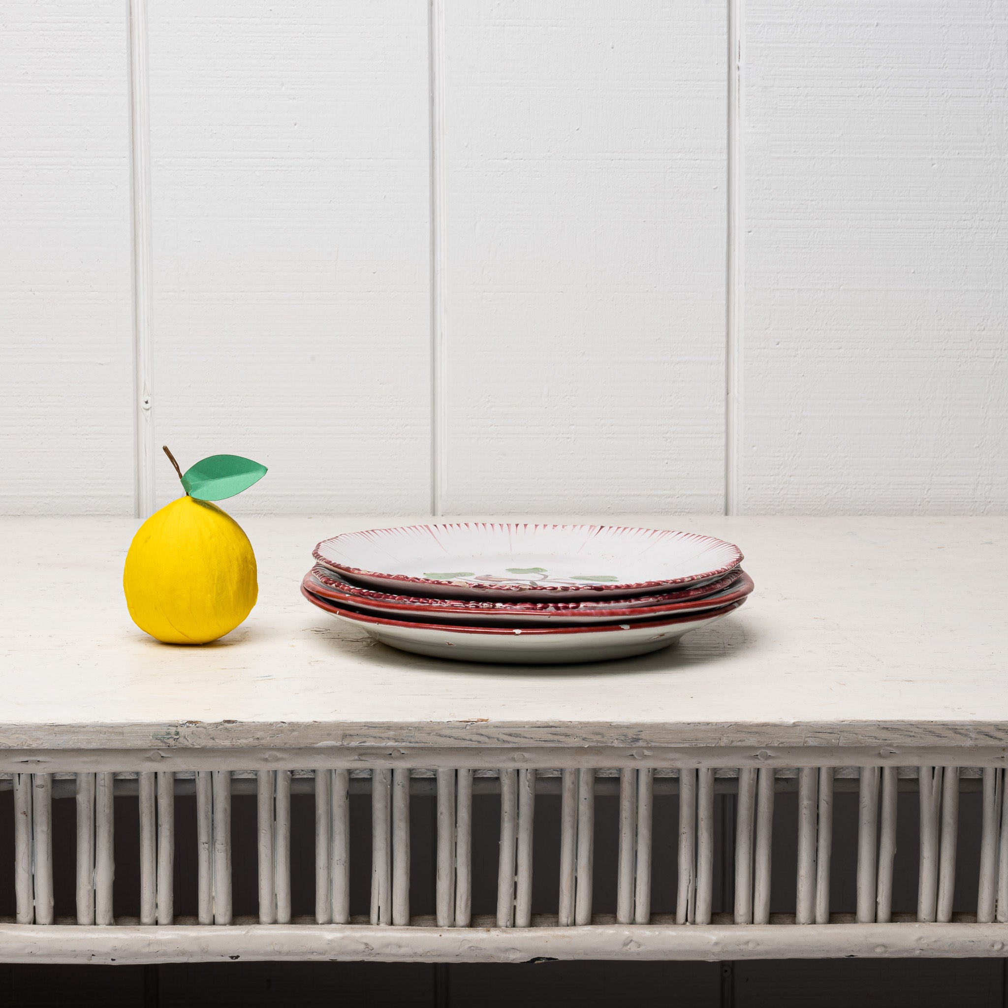 Set of 4 18th‑Century Faience Bird Plates