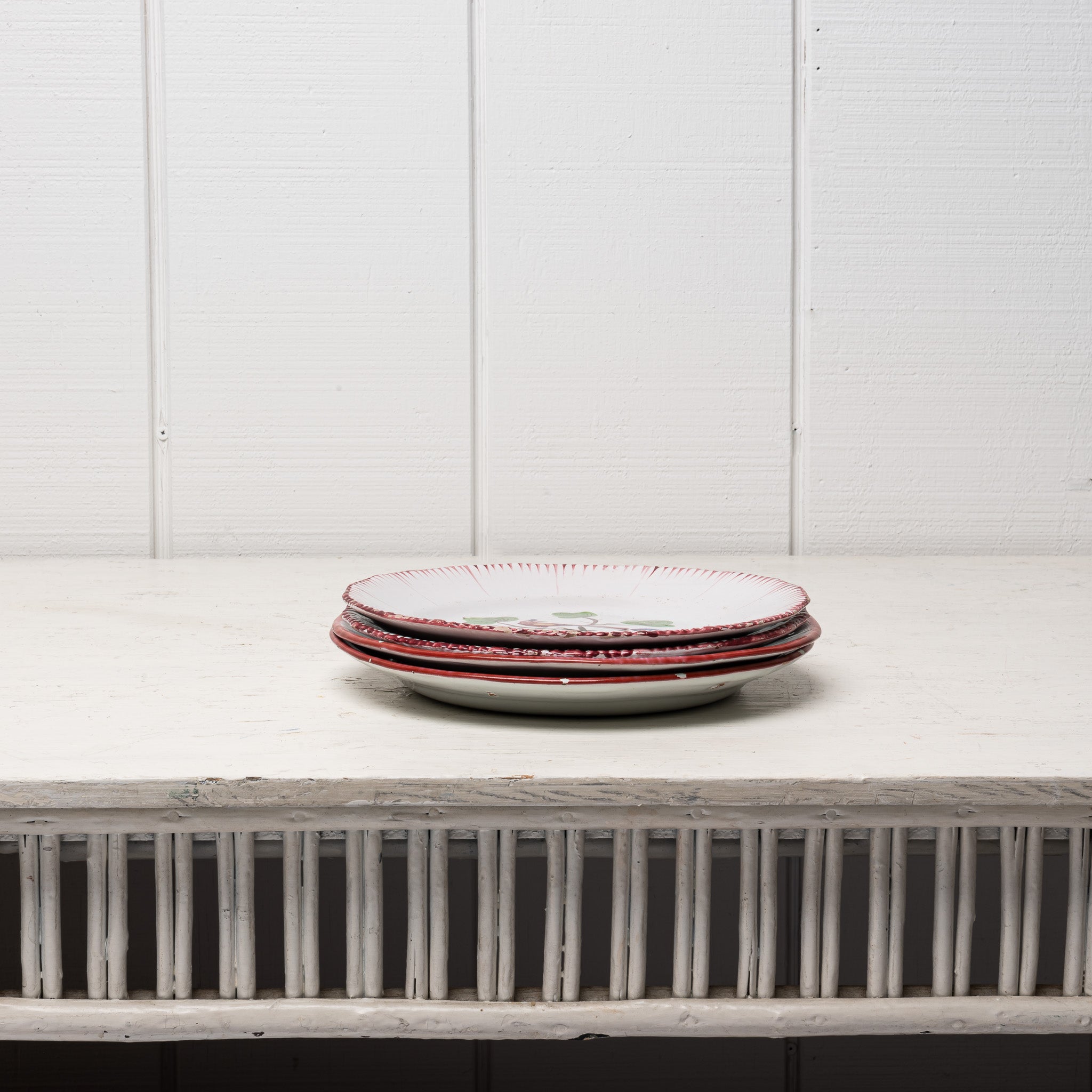 Set of 4 18th‑Century Faience Bird Plates