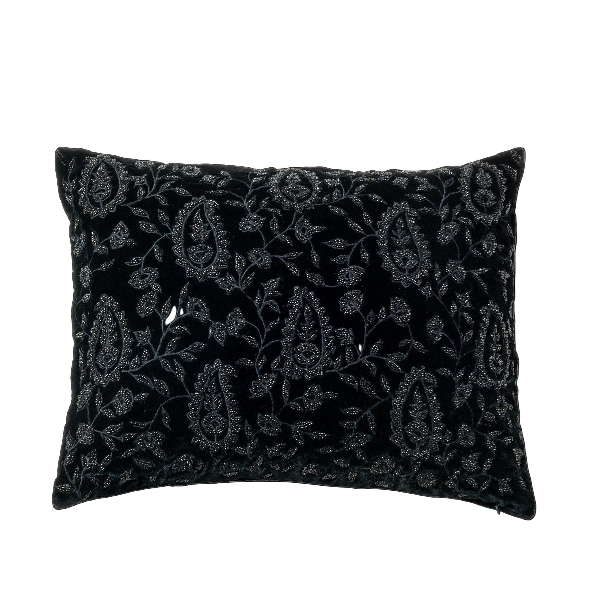 Vintage Beaded Velvet Cushion