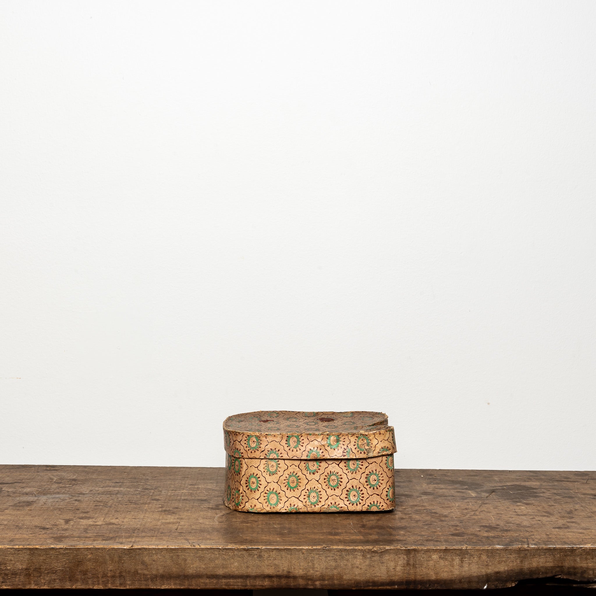 19th c. heart-shaped wallpaper box