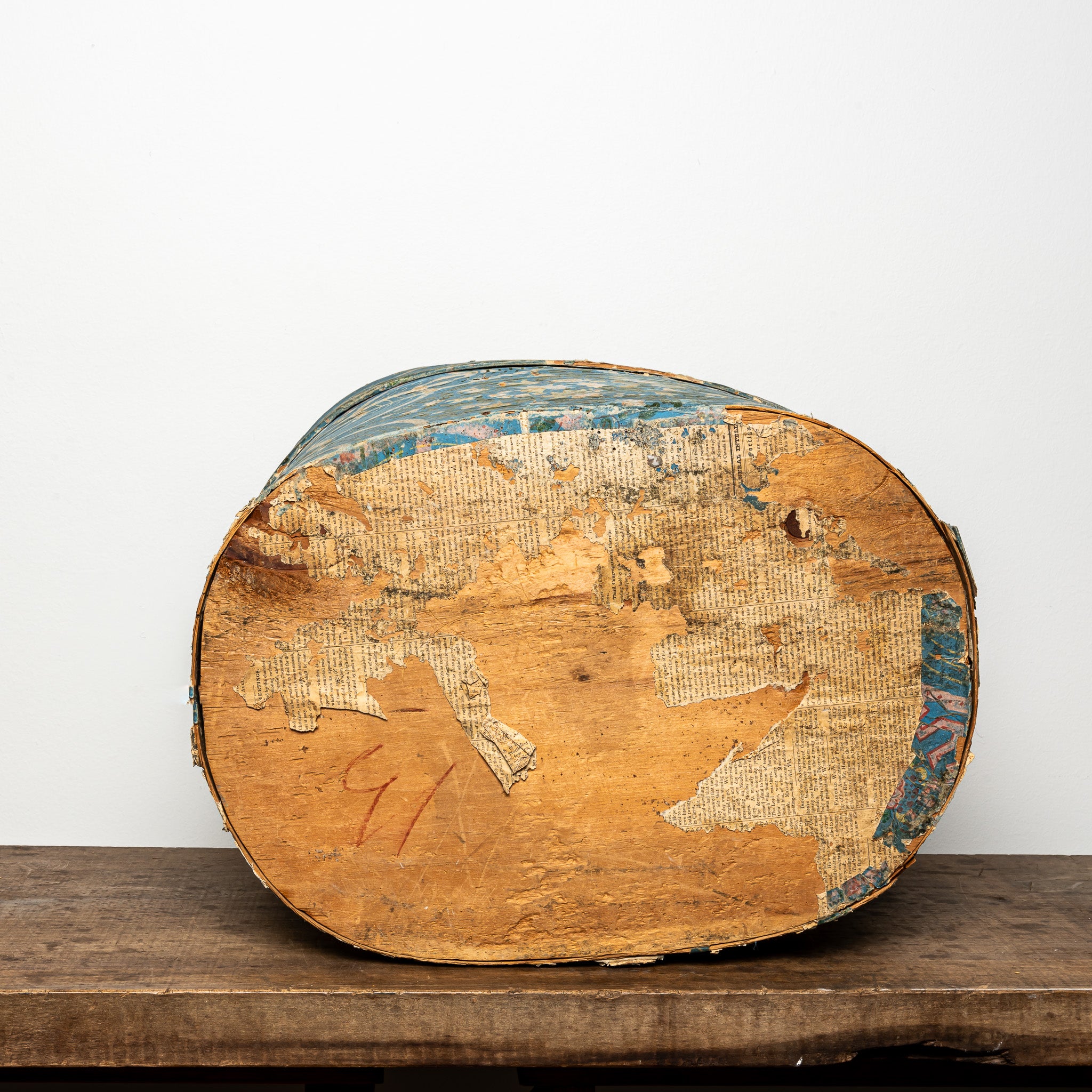 19th c. blue wallpaper box