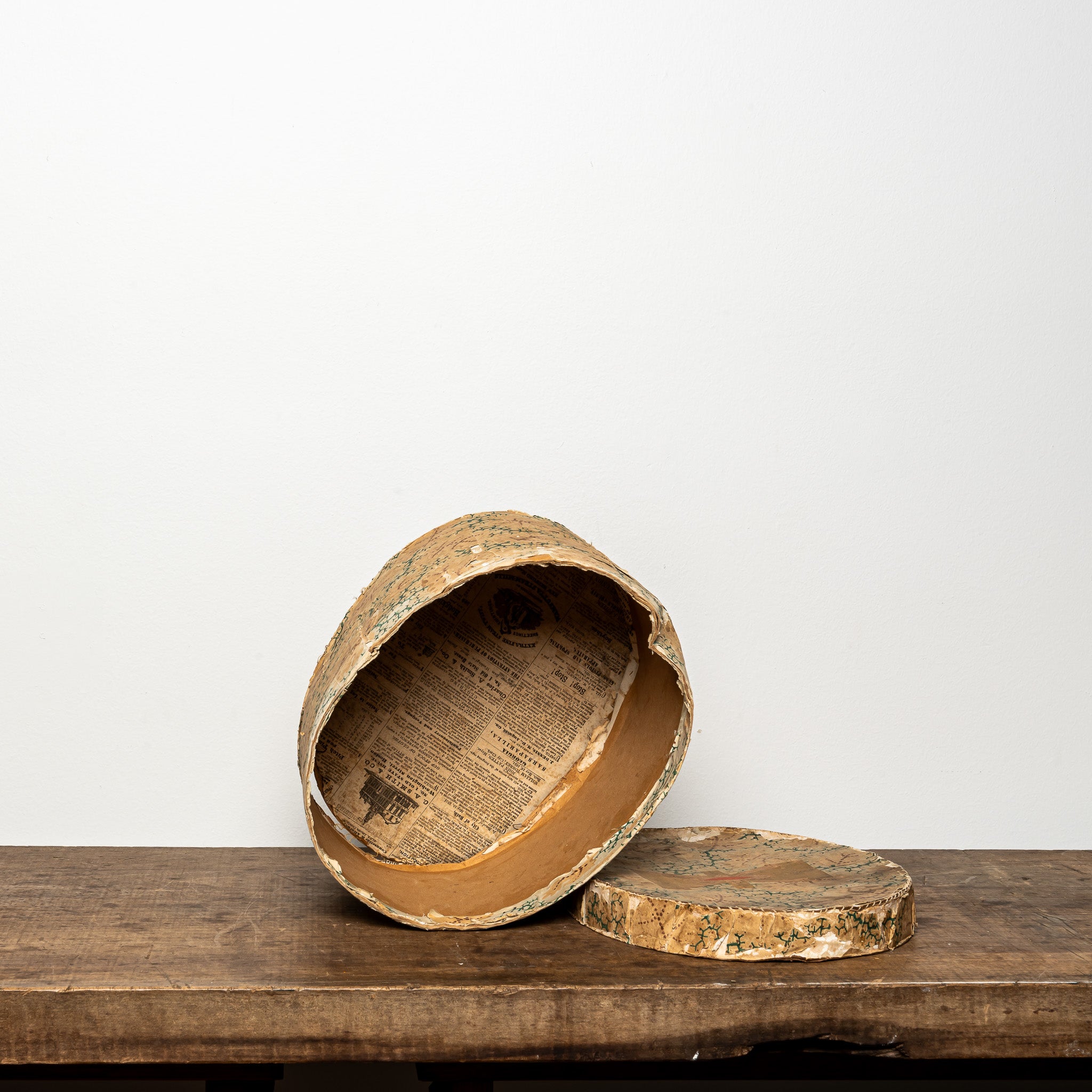 19th c. tan wallpaper box