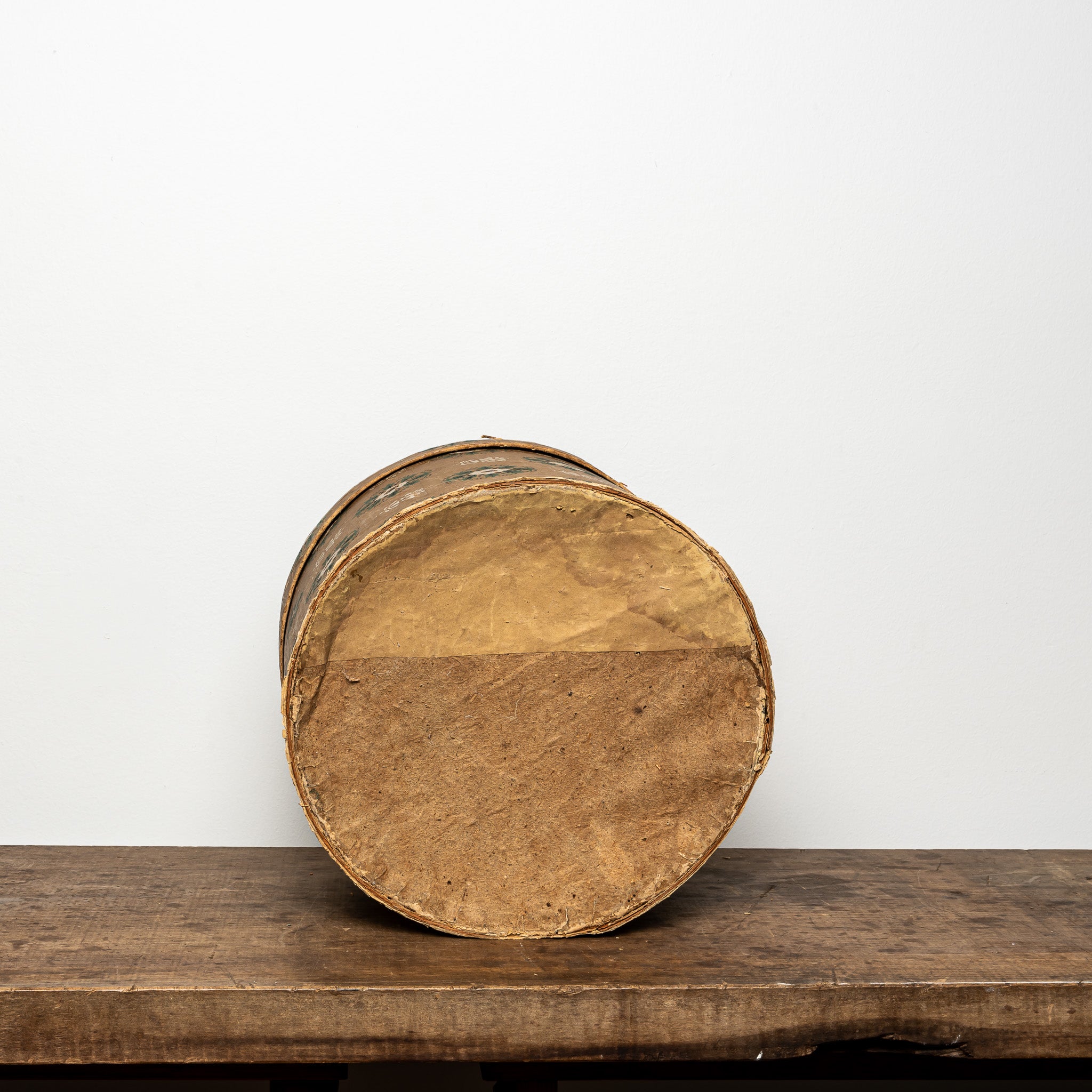 19th-Century Wallpaper-Covered Box with Floral Motif