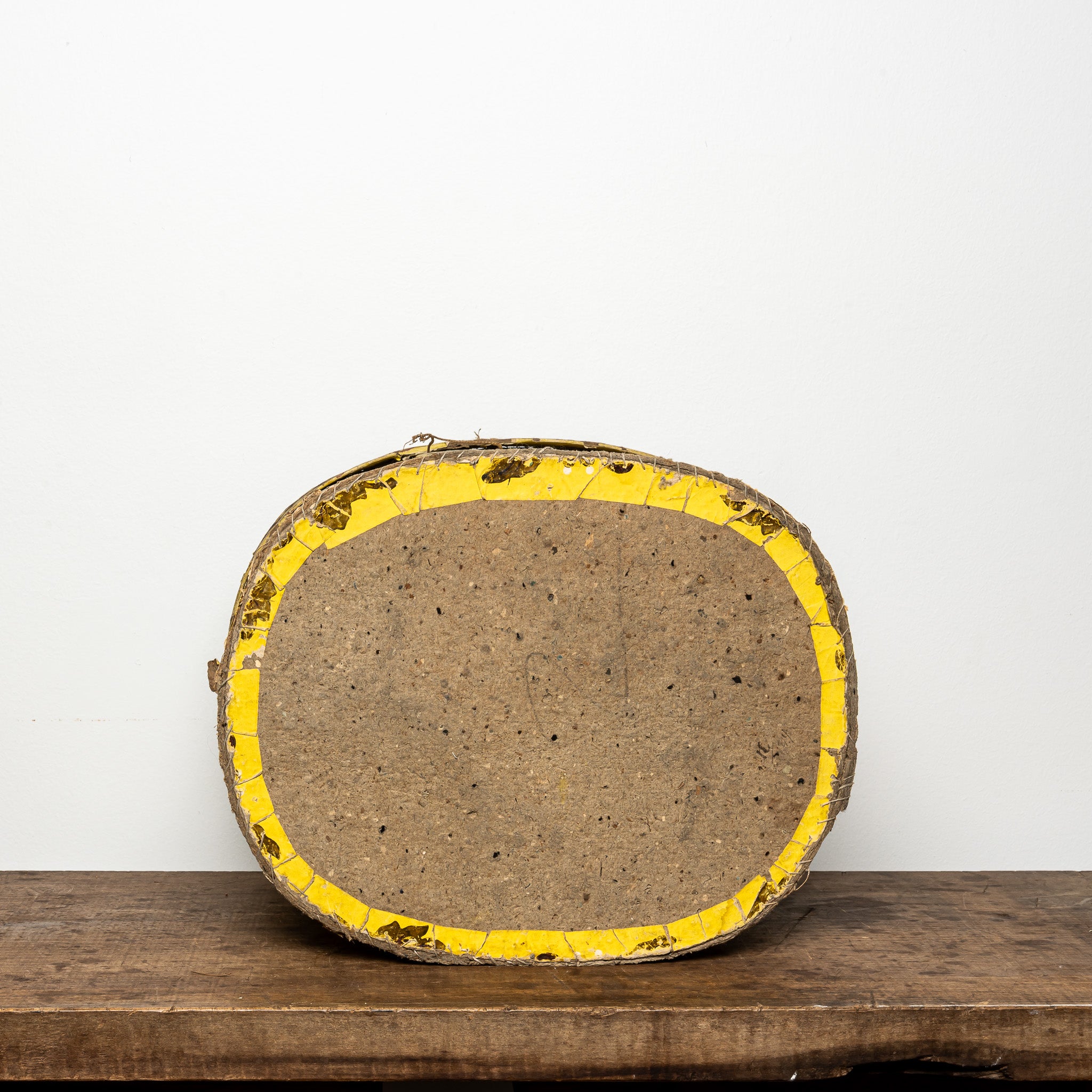 19th-Century Wallpaper-Covered Box, Yellow Floral