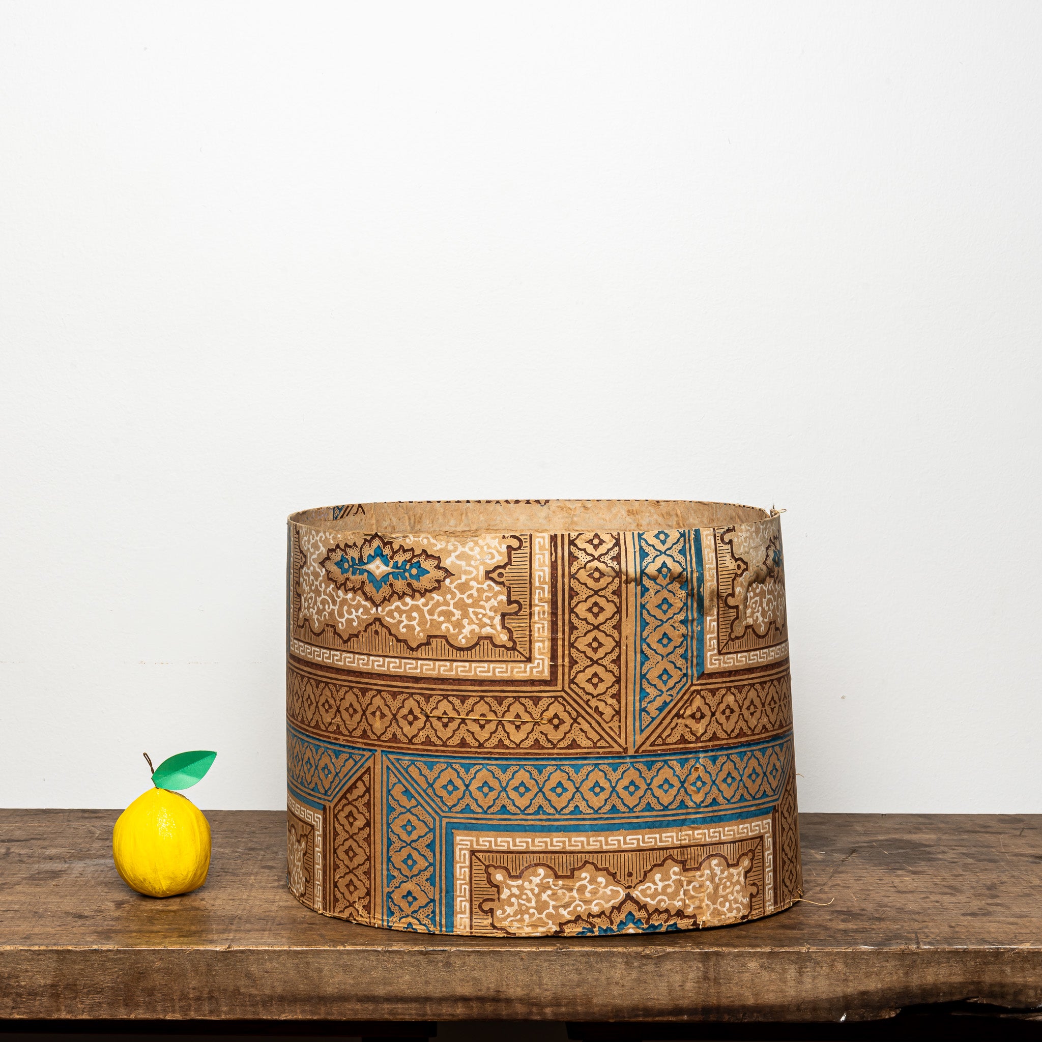 19th-Century Wallpaper-Covered Box, Geometric