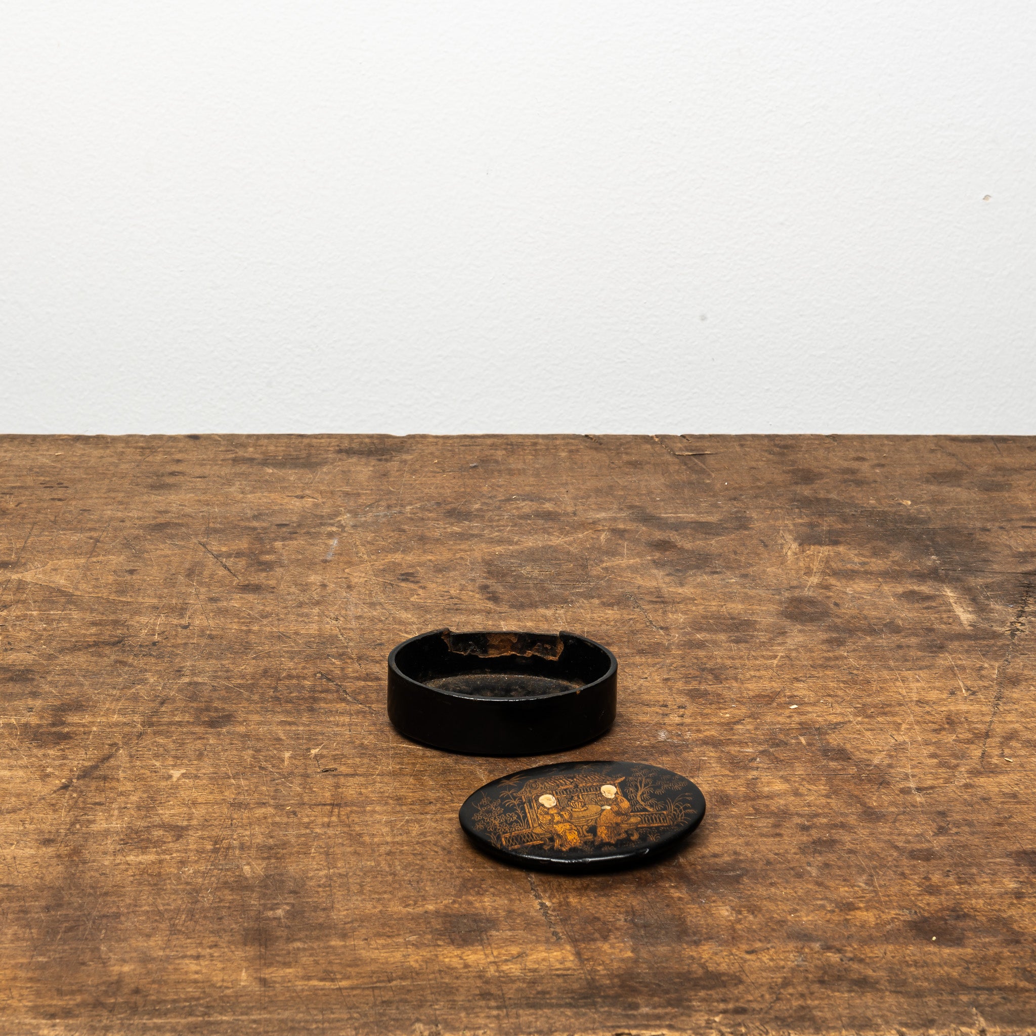 19th Century French Papier-Mâché Snuff Box, Antique French Box