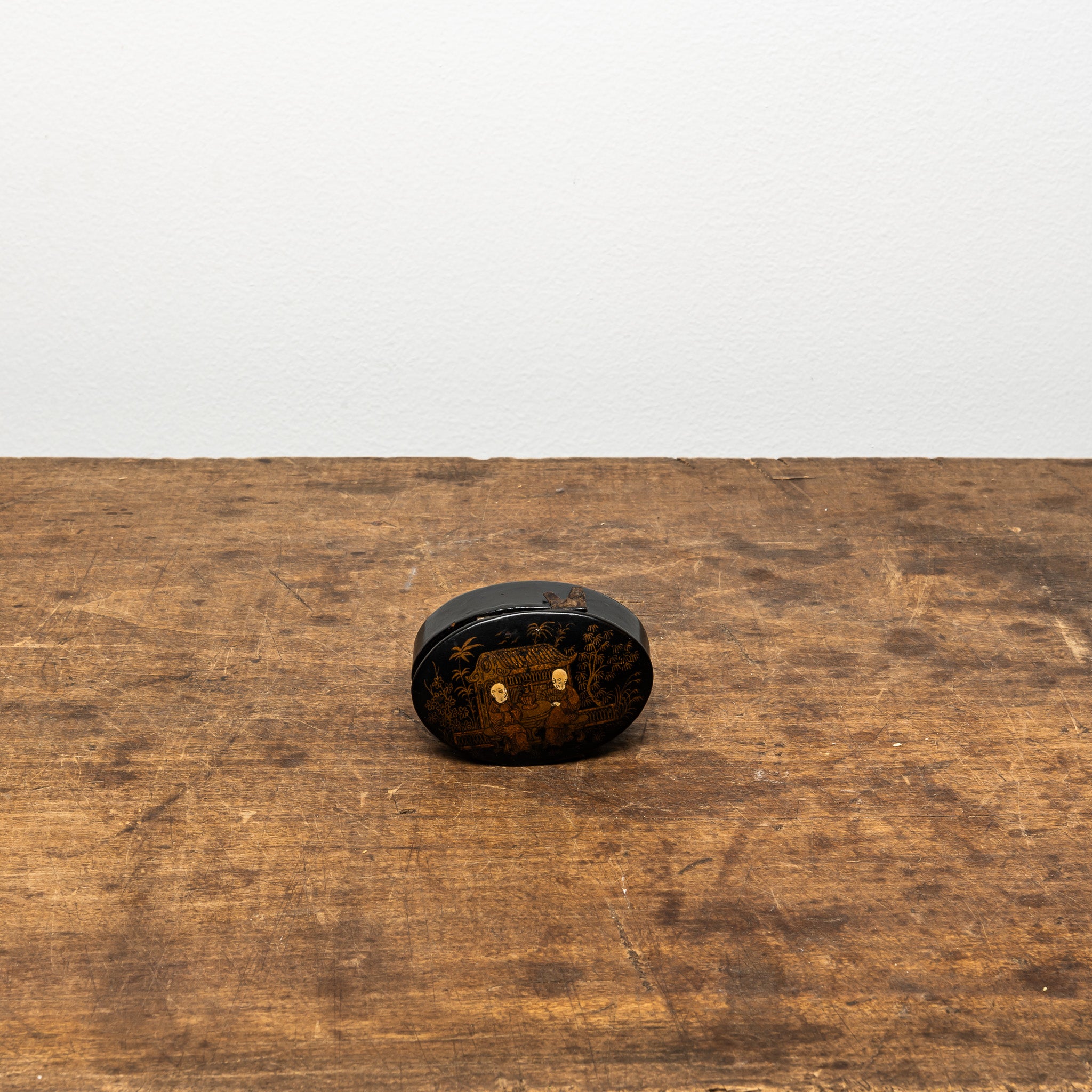 19th Century French Papier-Mâché Snuff Box, Antique French Box