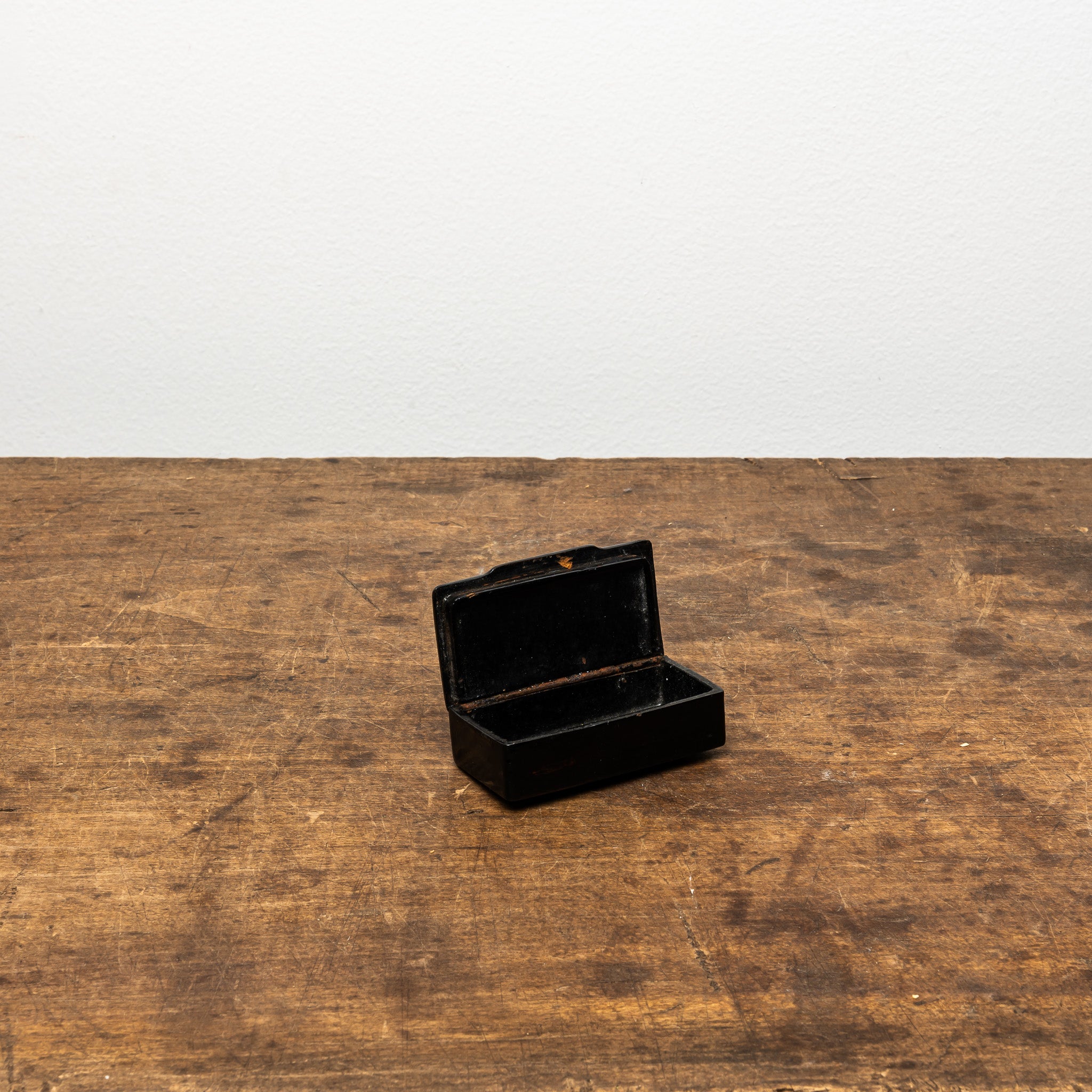 19th Century French Papier-Mâché Snuff Box, Rectangular Antique Box