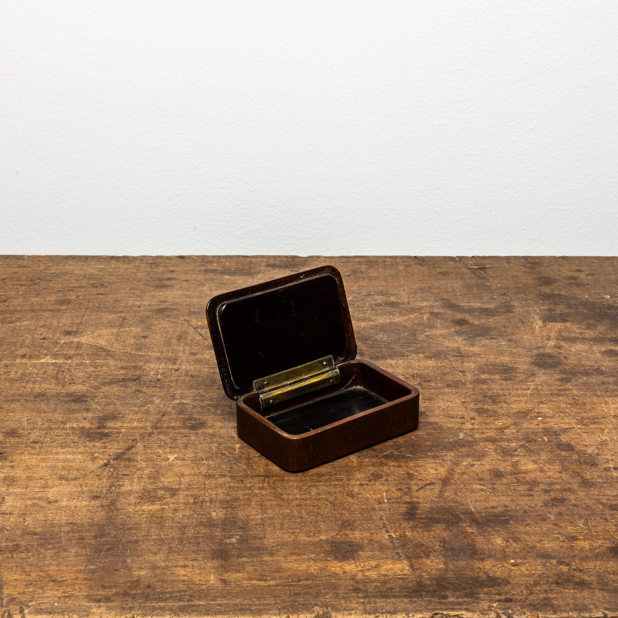 19th Century Table Snuff Box, Antique Lacquer Box