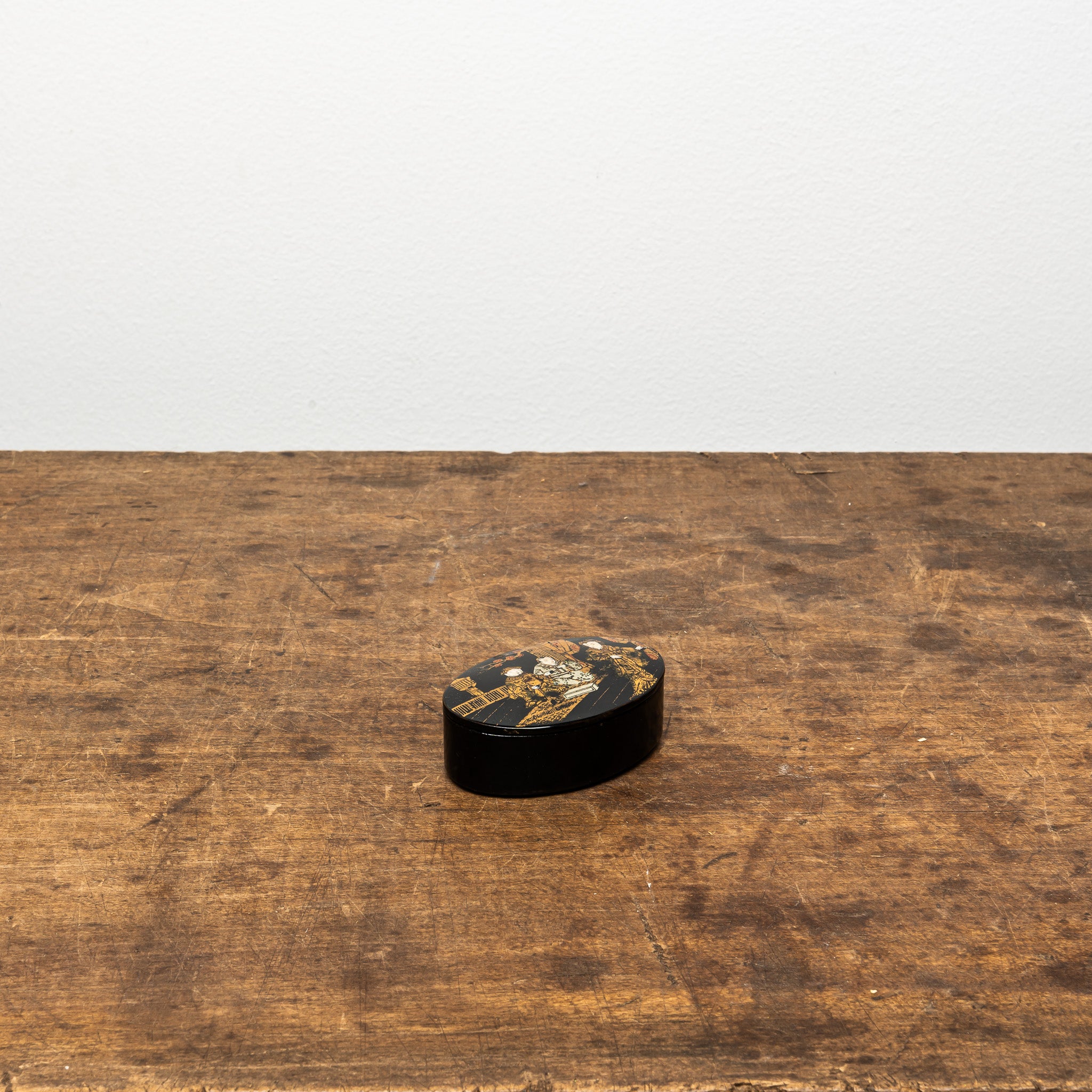 19th Century French Papier-Mâché Snuff Box, Antique Decorative Box