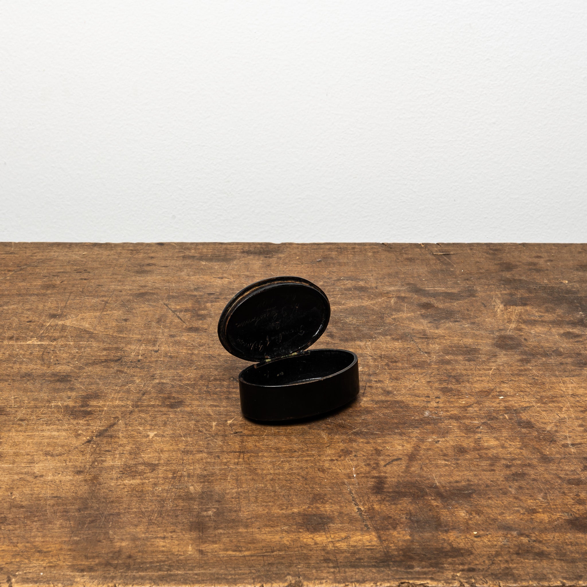 19th Century French Papier-Mâché Snuff Box, Antique Decorative Box