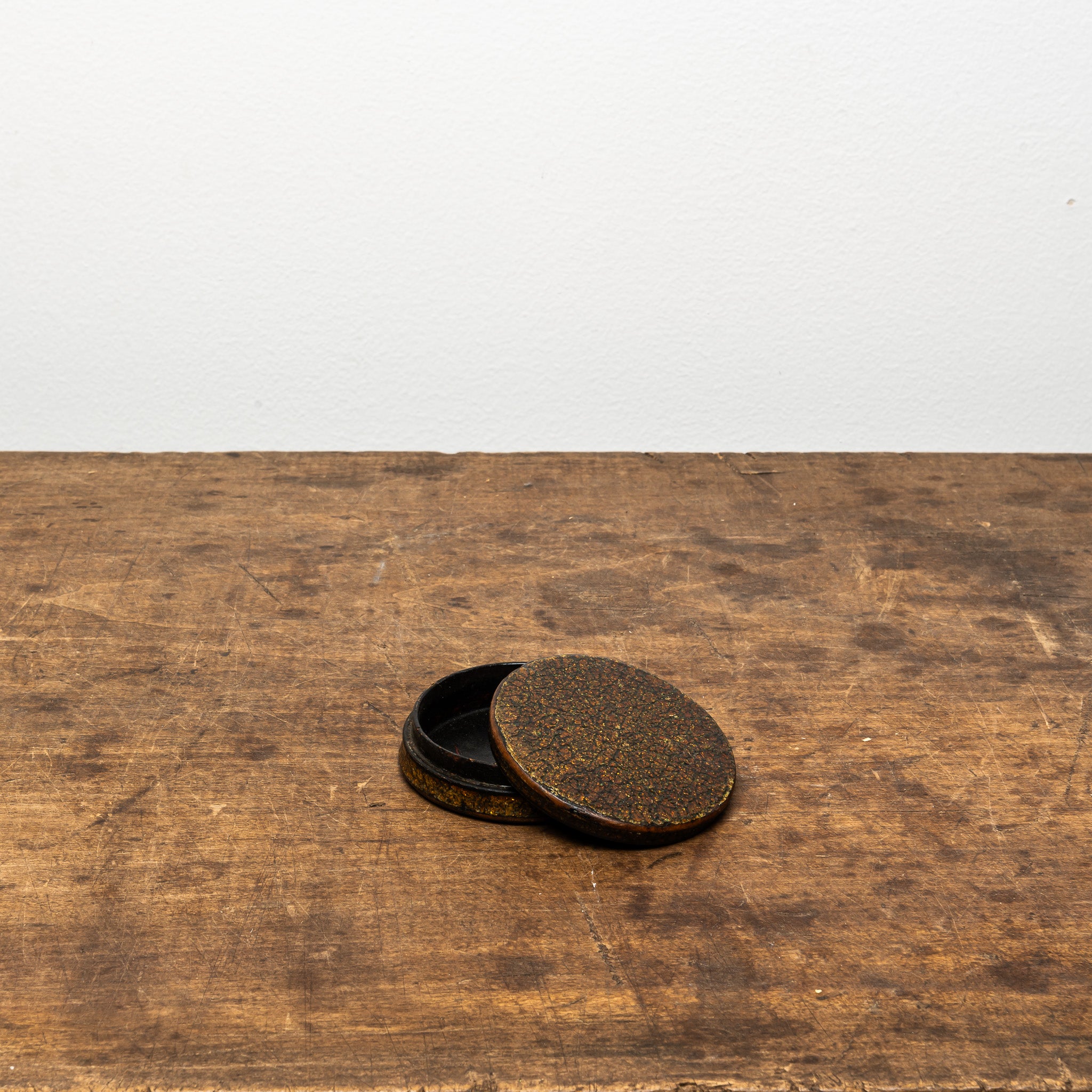 19th Century Glitter Lacquer Snuff Box, Antique Lacquer Box