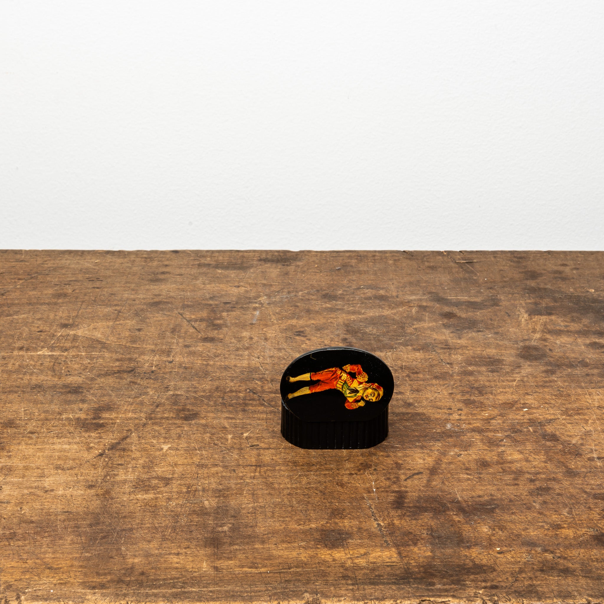 19th Century English Lacquer Snuff Box, Antique Decorative Box