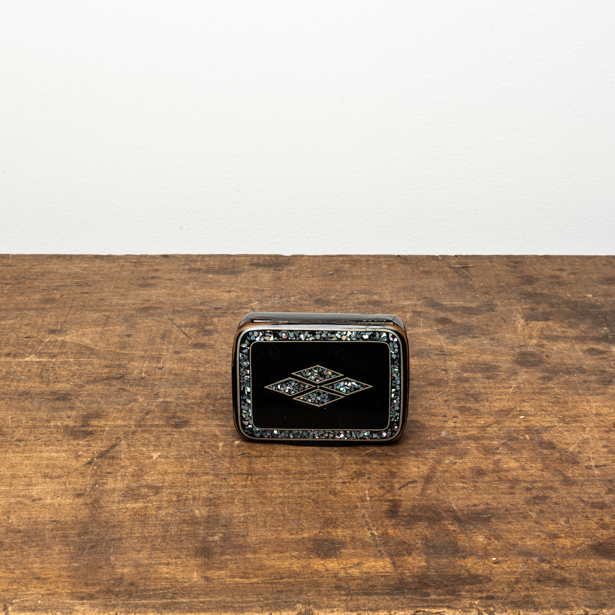 Mother-of-Pearl Lacquer Table Snuff Box, 19th Century Decorative Box