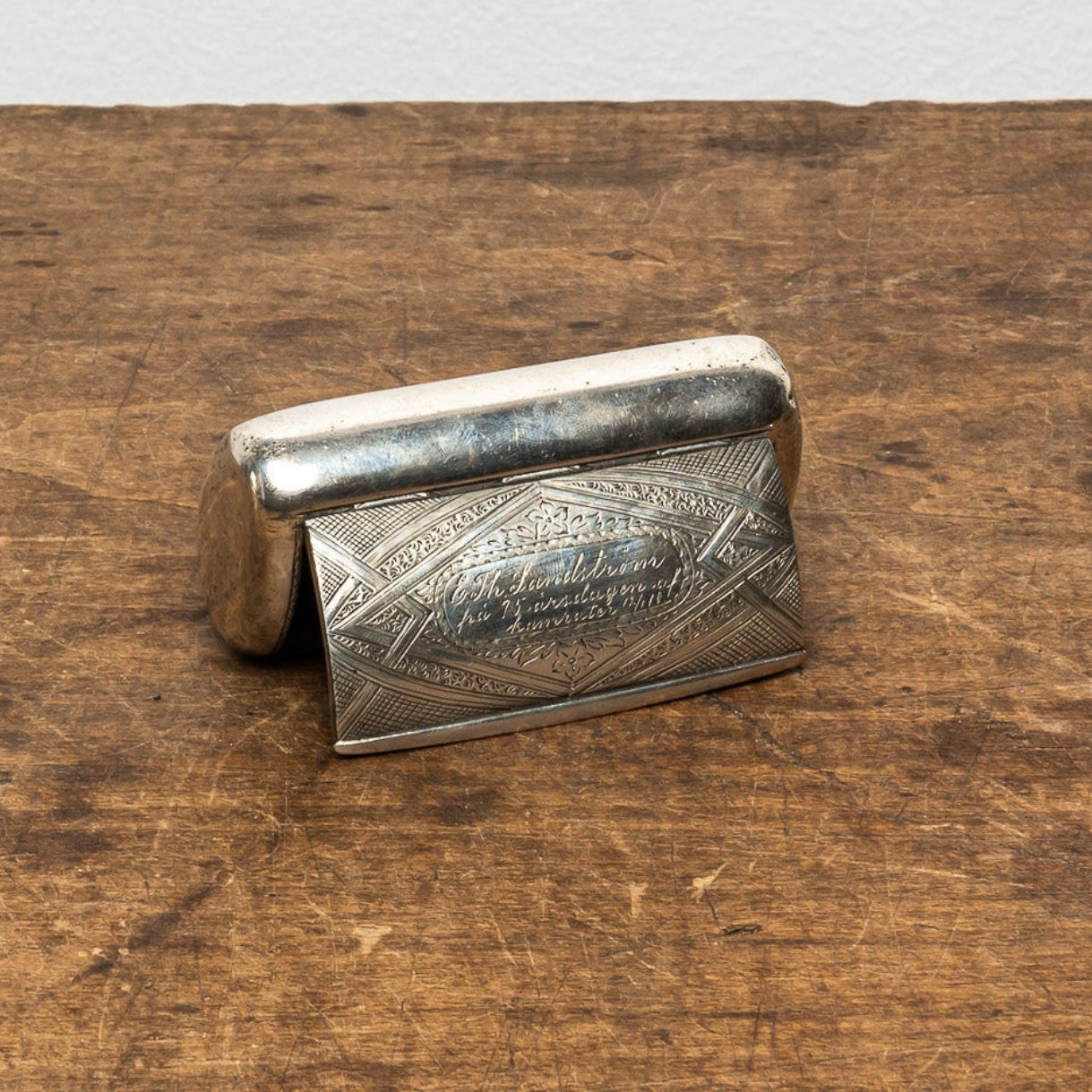 19th century Russian niello sterling silver snuff box
