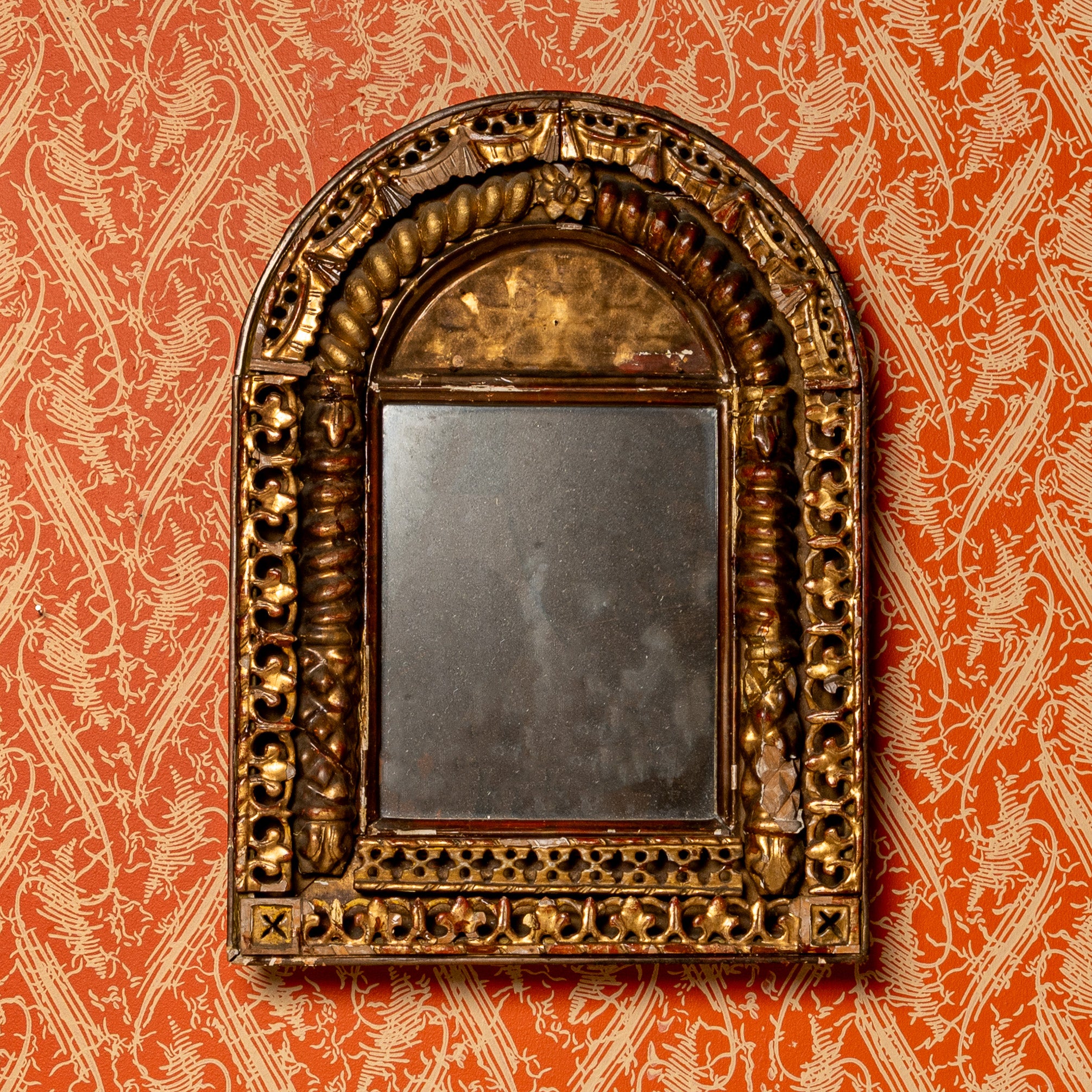 Russian gilt and lacquer mirror, 19th century