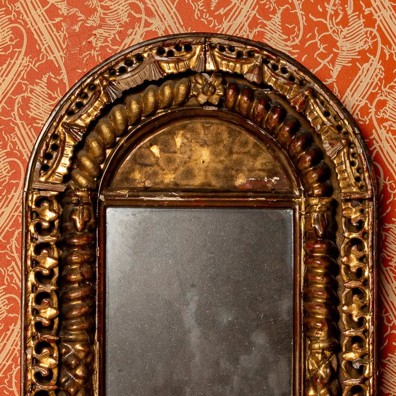 Russian gilt and lacquer mirror, 19th century