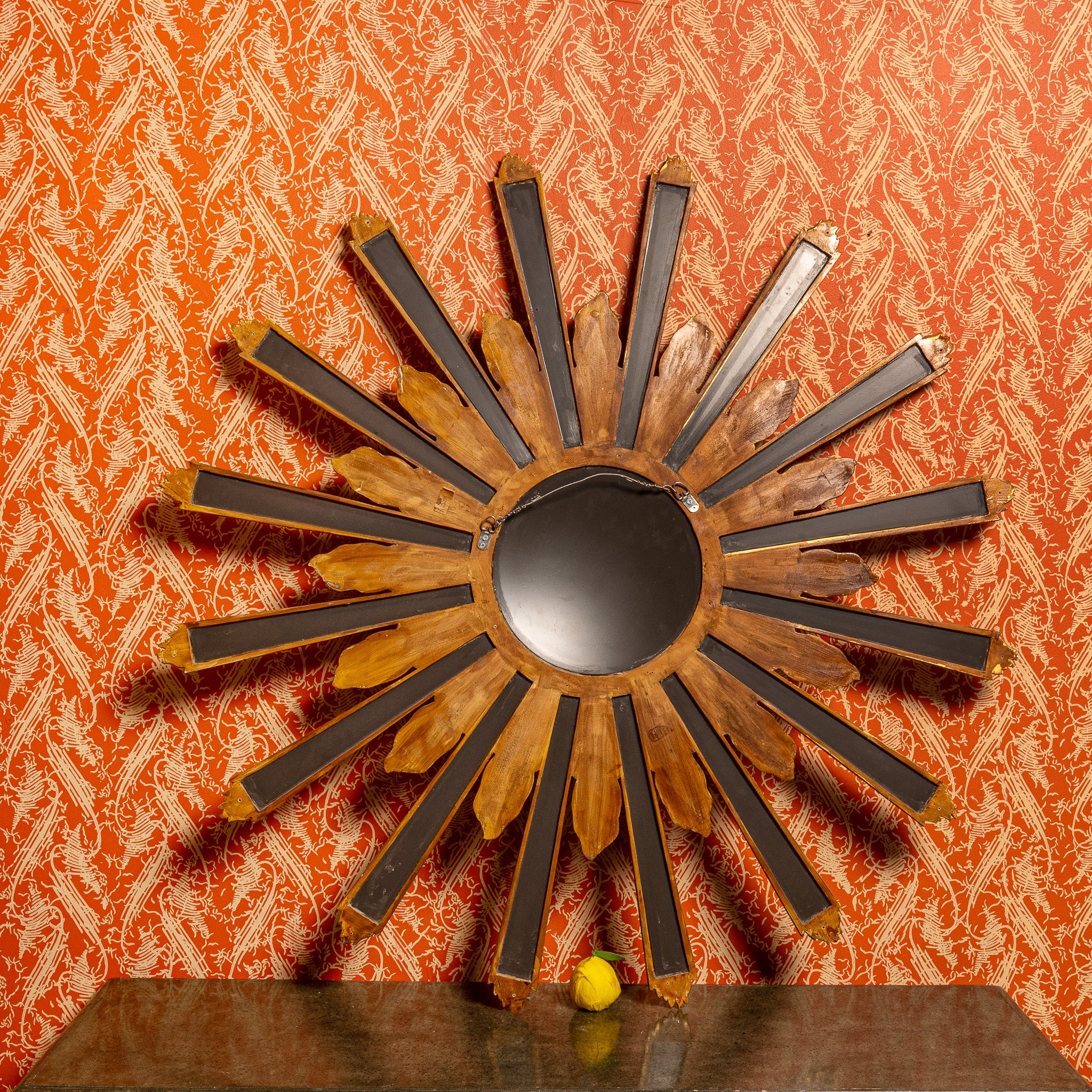 Italian Sunburst Mirror | 20th Century Giltwood