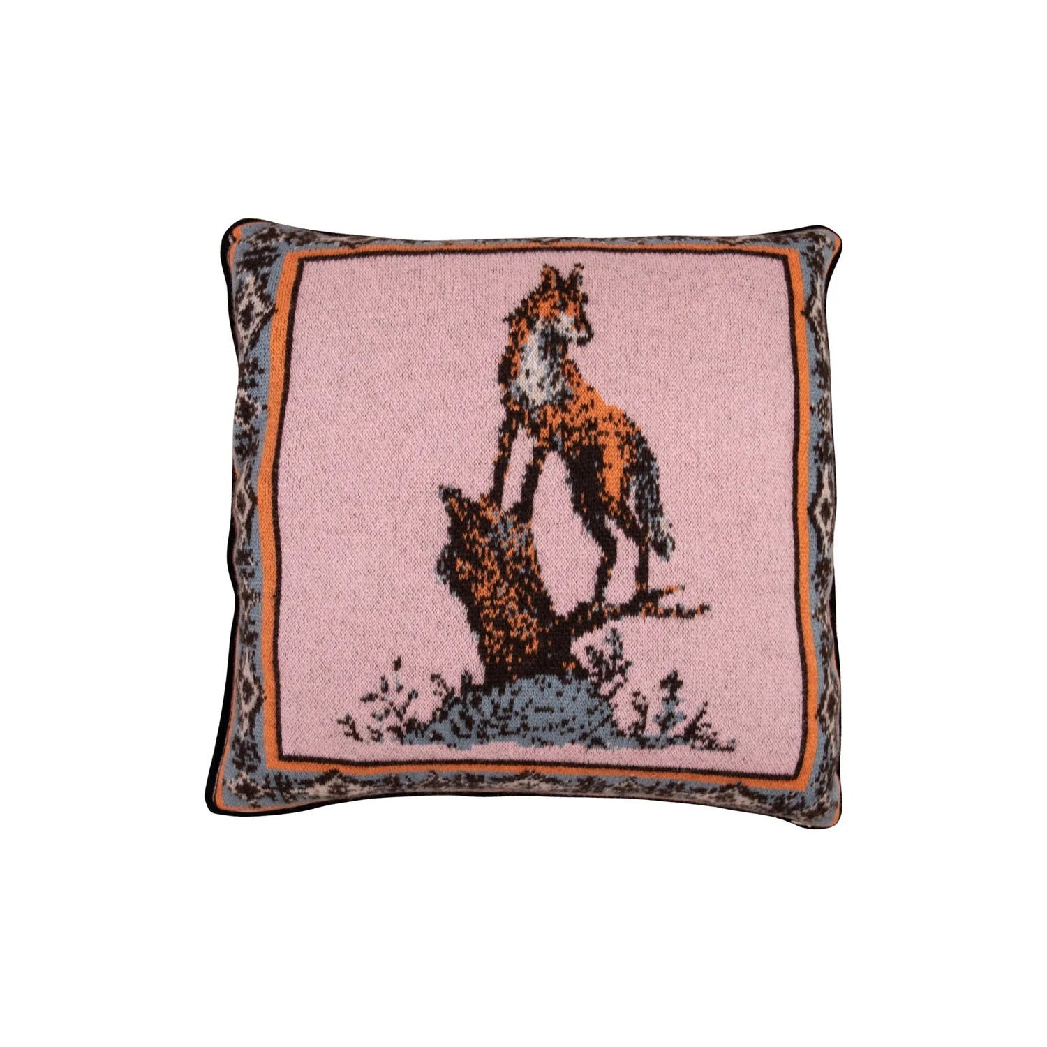 SAVED NY x Lukas the Illustrator "Fairy Tale Fox" cashmere pillow
