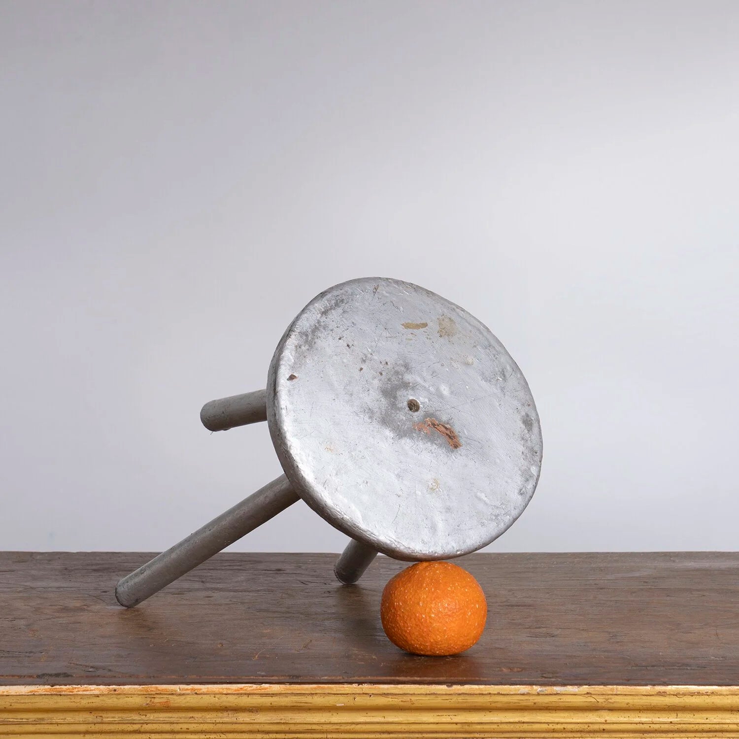 FOLK ART SILVER STOOL