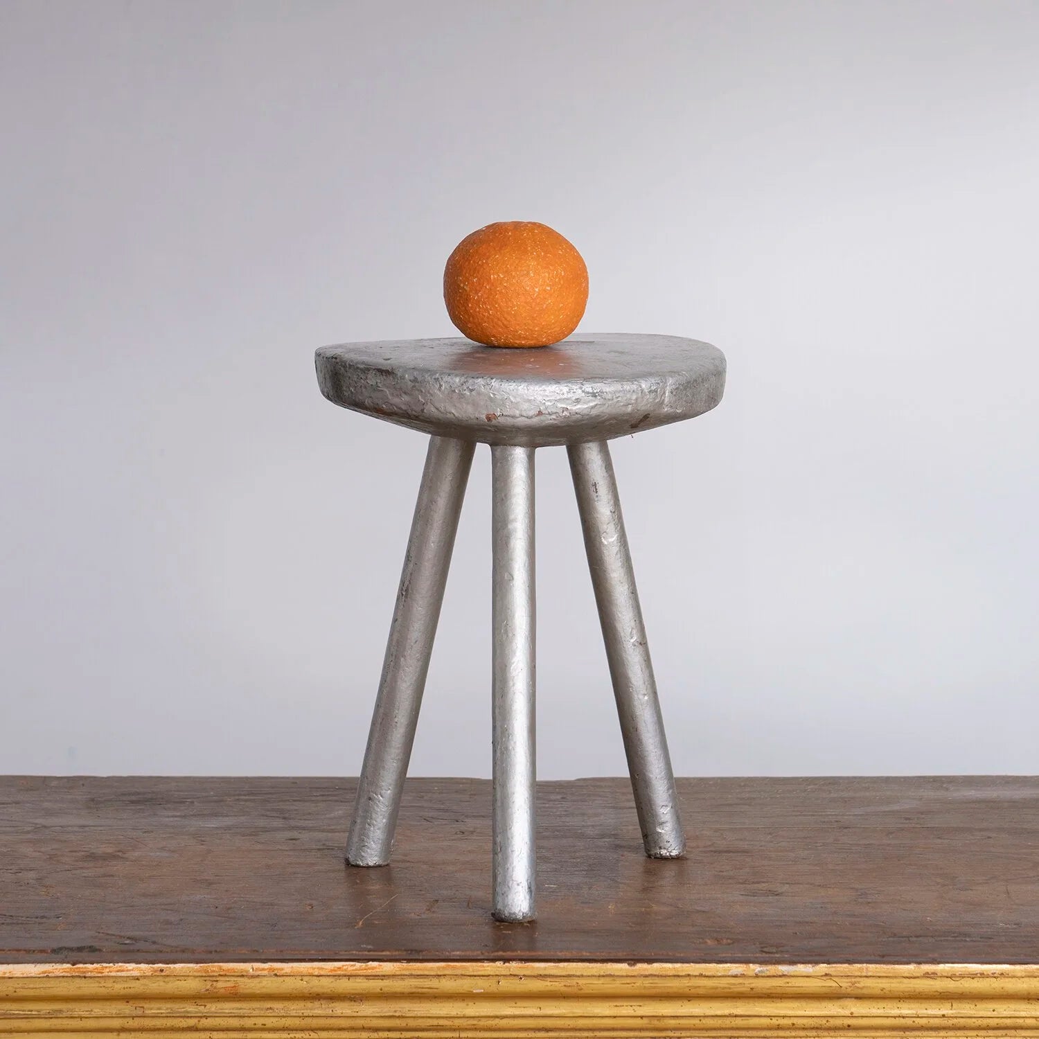 FOLK ART SILVER STOOL