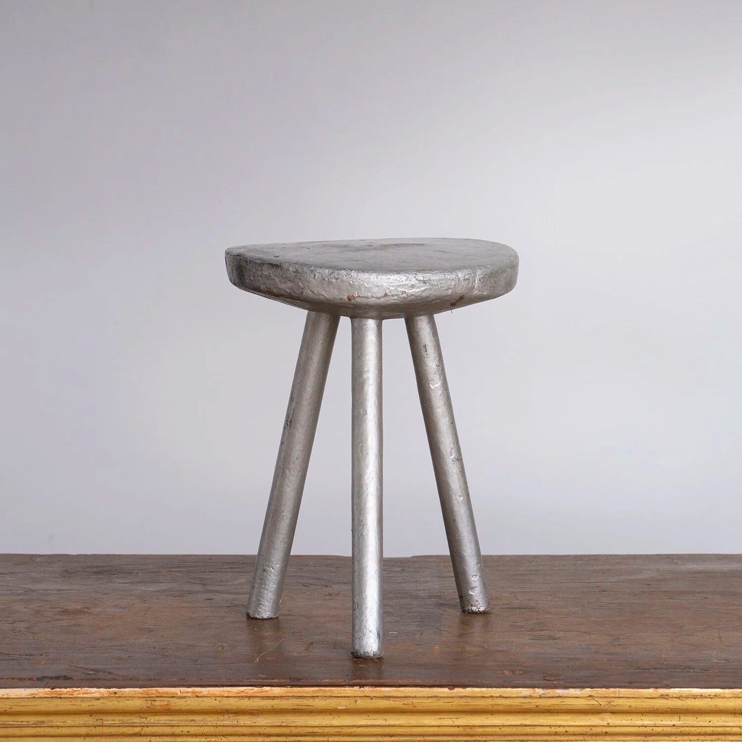 FOLK ART SILVER STOOL
