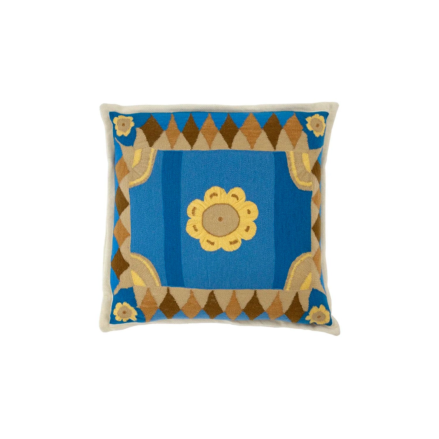 "FORGET-ME-NOT" Hand Embroidered Cashmere Pillow