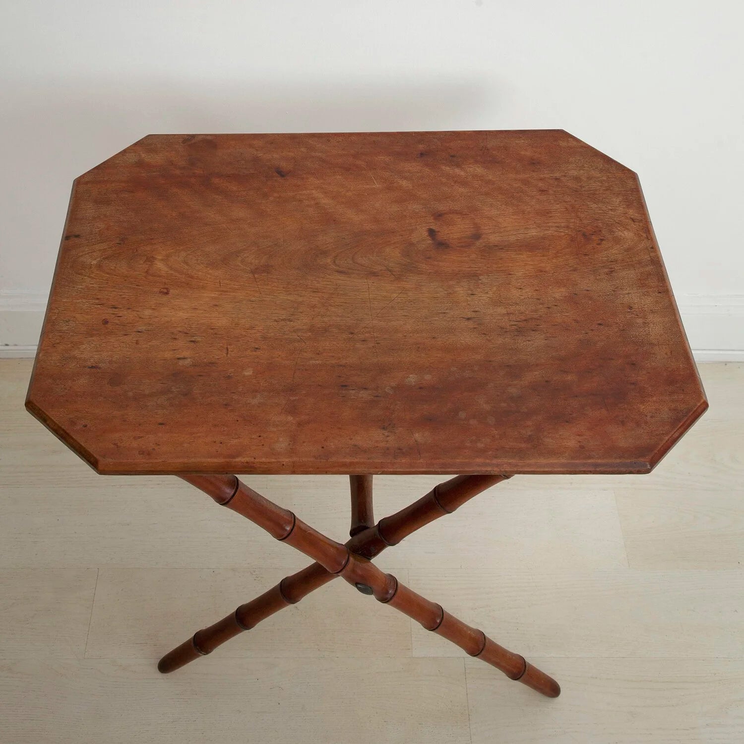 19TH CENTURY FRENCH FAUX BAMBOO FOLDING TABLE