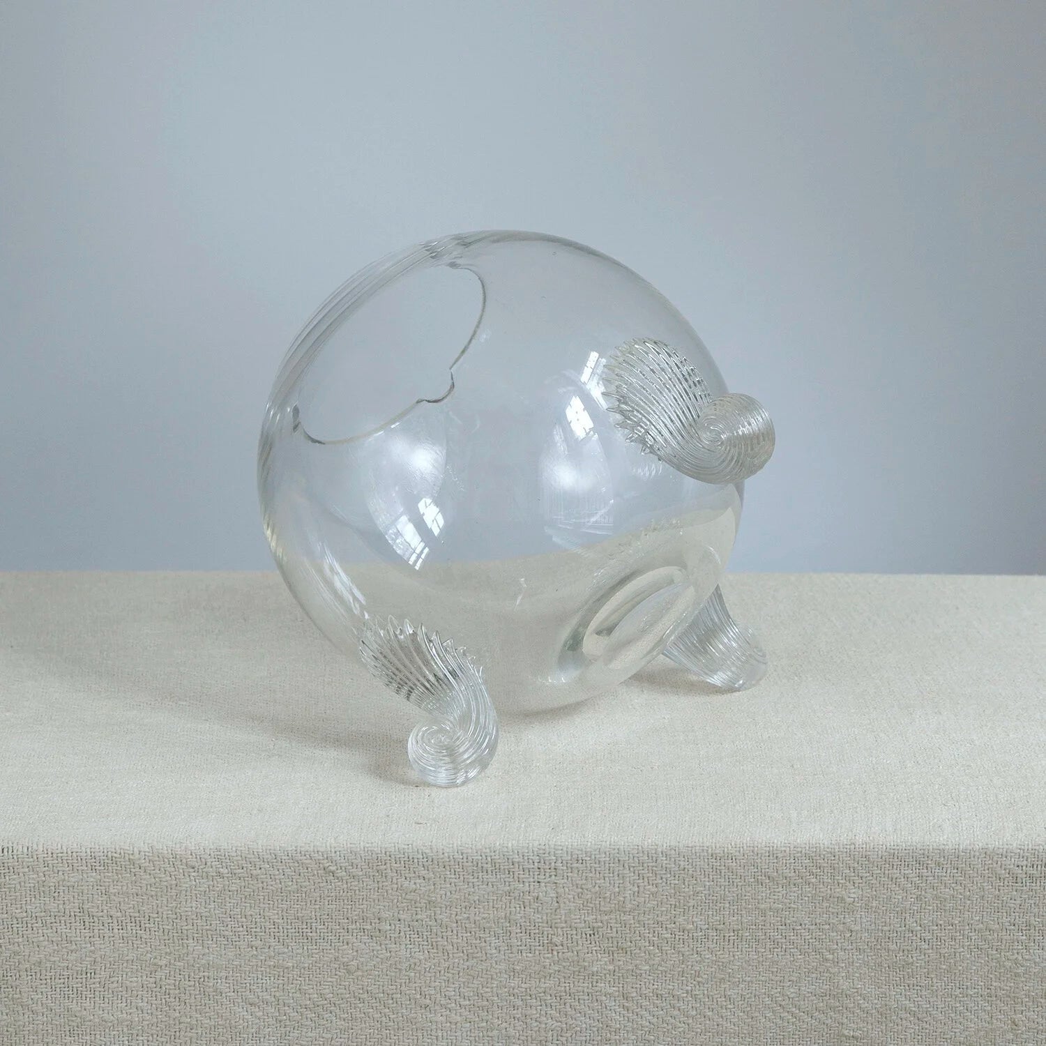 LARGE MURANO BLOWN GLASS FOOTED BOWL