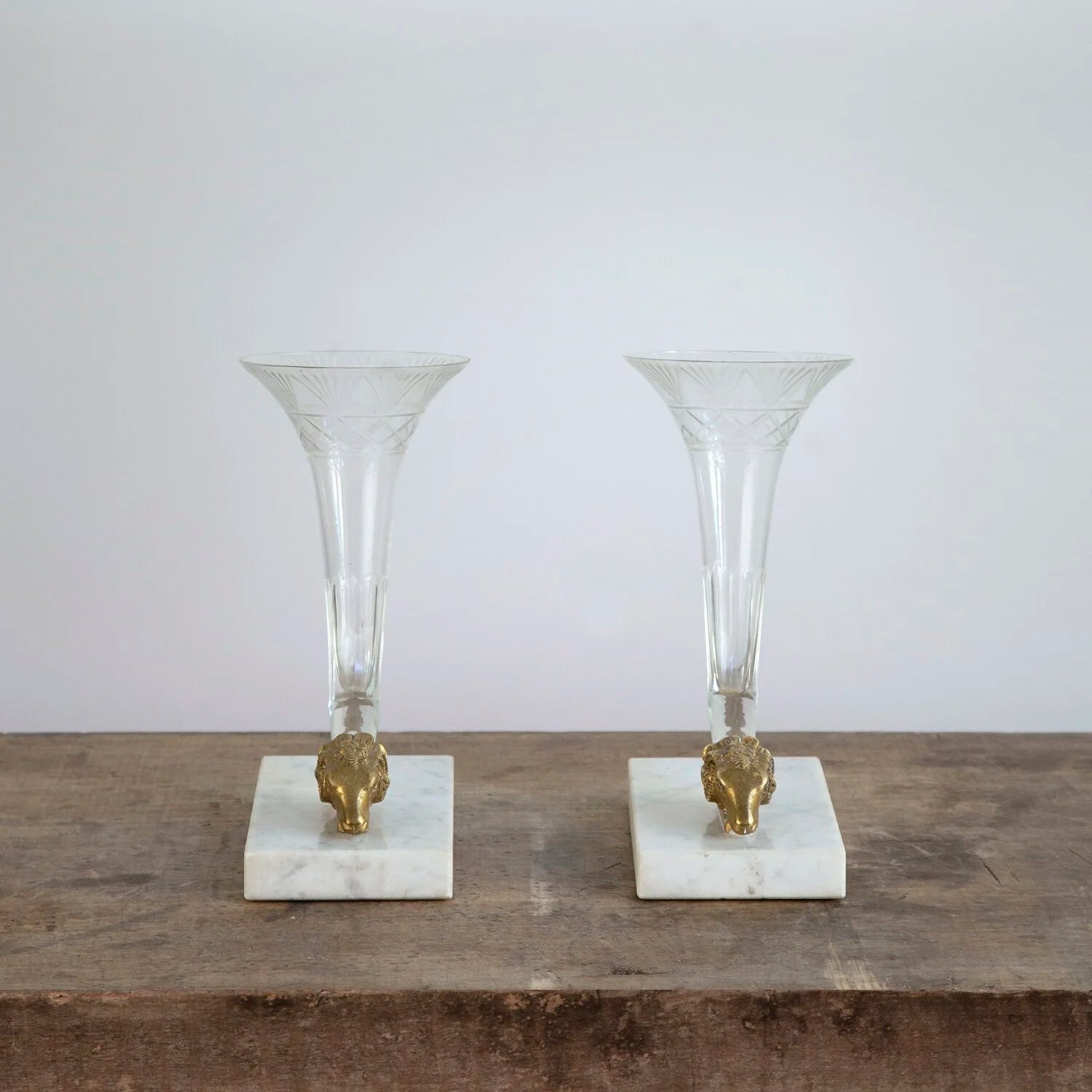 PAIR OF 19TH CENTURY CORNUCOPIA VASES