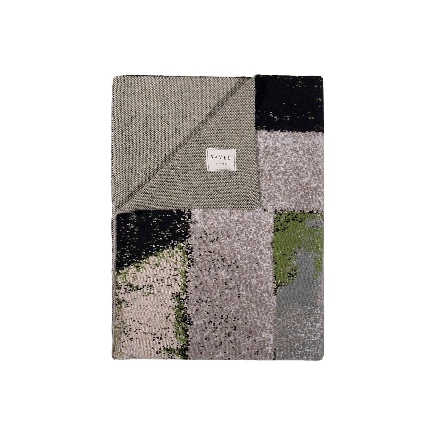 GREEN MARBLE Cashmere Blanket