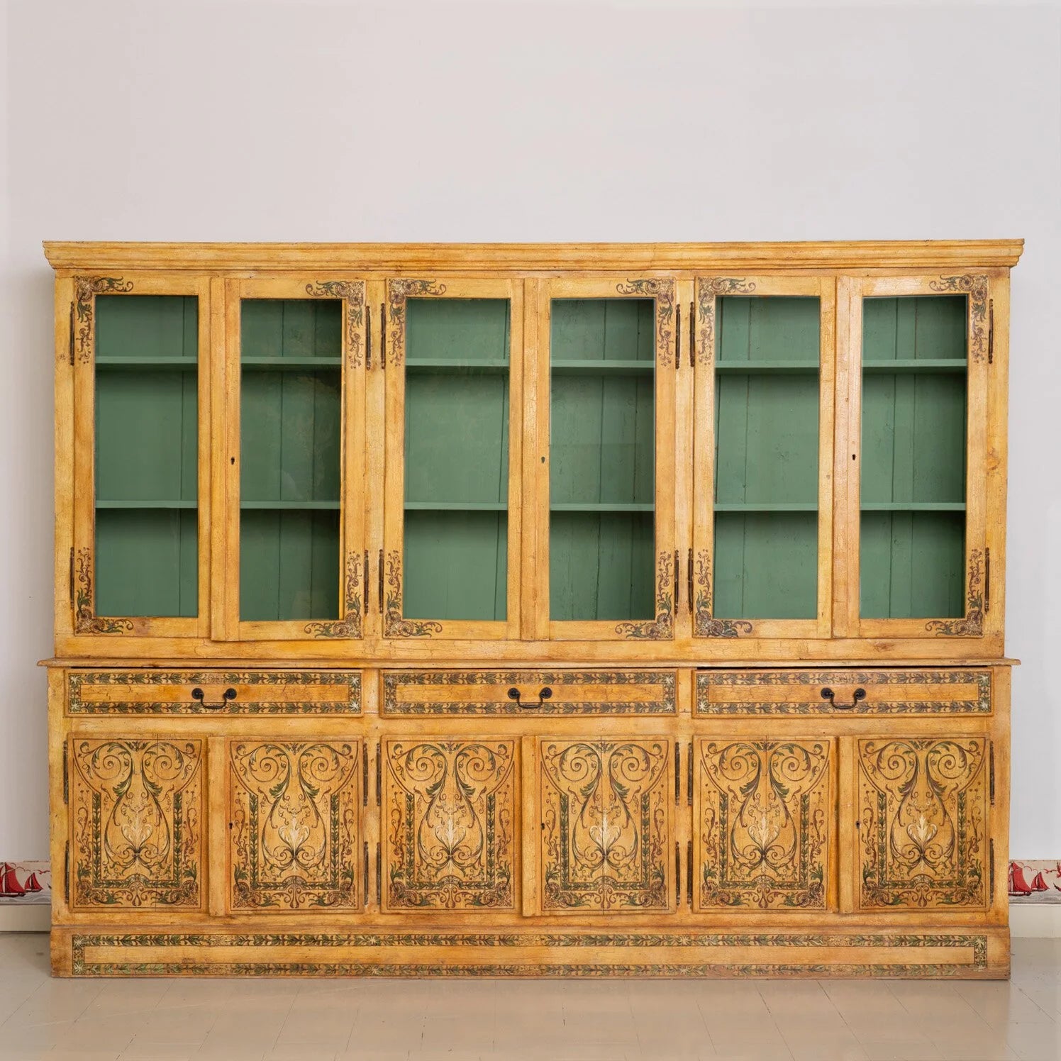 INTRICATELY PAINT DECORATED ITALIAN CABINET