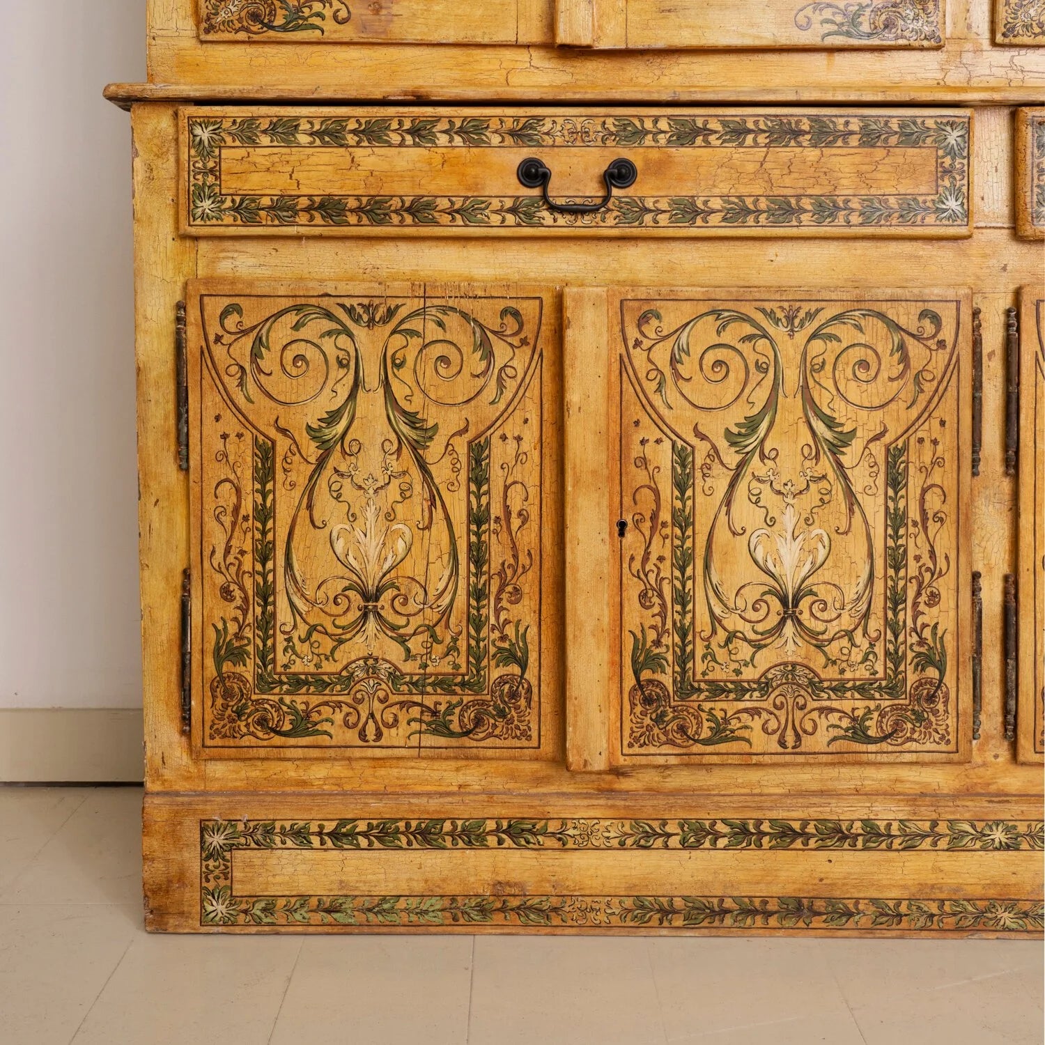INTRICATELY PAINT DECORATED ITALIAN CABINET