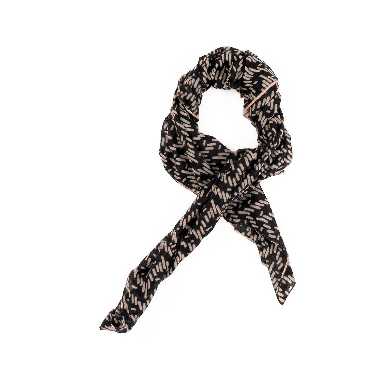IRVING BLACK WITH PINK SCARF
