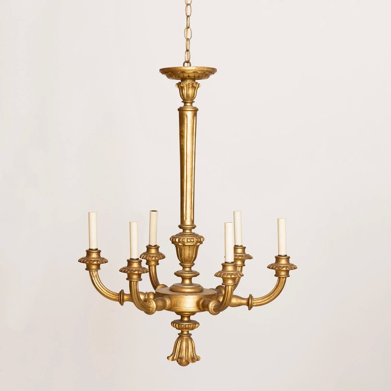 ITALIAN CARVED GILT WOOD CHANDELIER