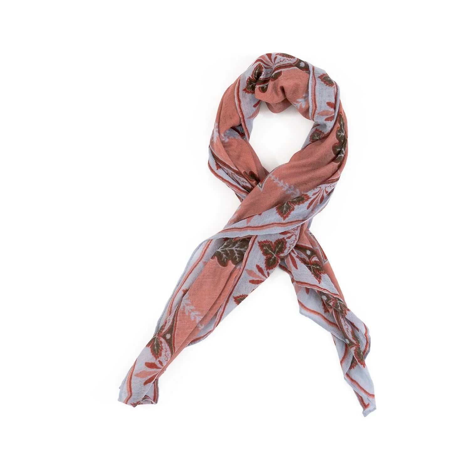 SAVED NY x Lukas The Illustrator "Oak Leaf Trellis" cashmere scarf