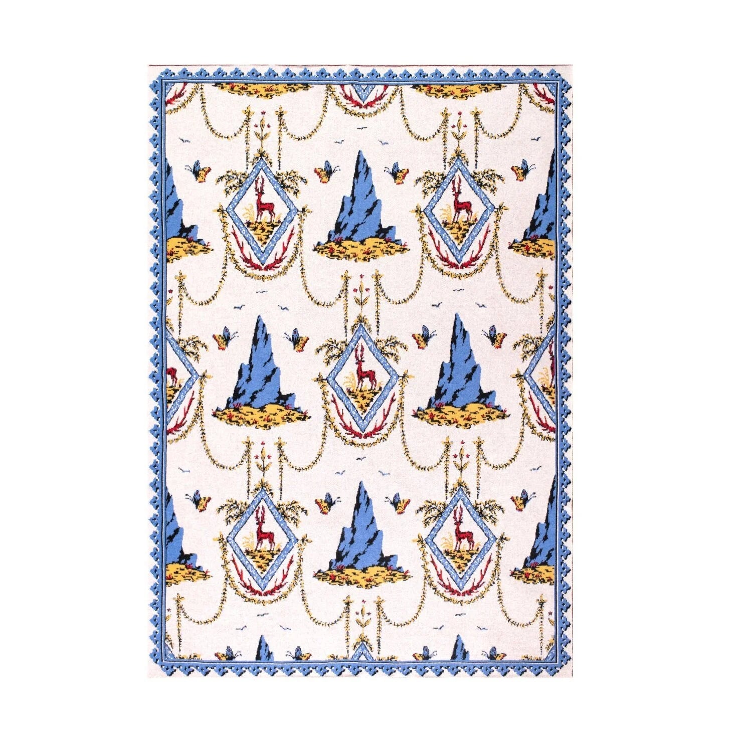 SAVED NY x LUKAS THE ILLUSTRATOR  "ALPINE STAG" Cashmere Blanket