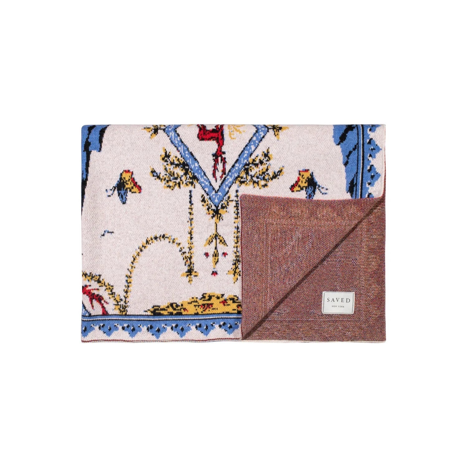 SAVED NY x LUKAS THE ILLUSTRATOR  "ALPINE STAG" Cashmere Blanket