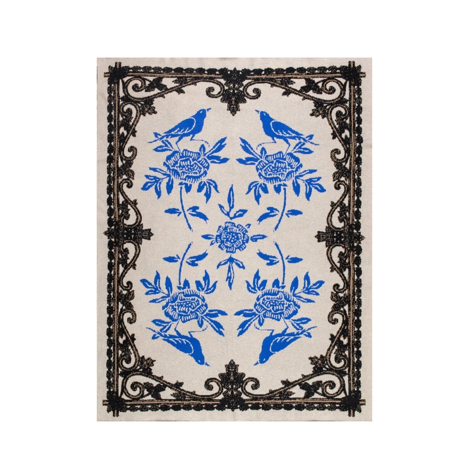 SAVED NY x LUKAS THE ILLUSTRATOR "BLUEBIRD" Cashmere Blanket