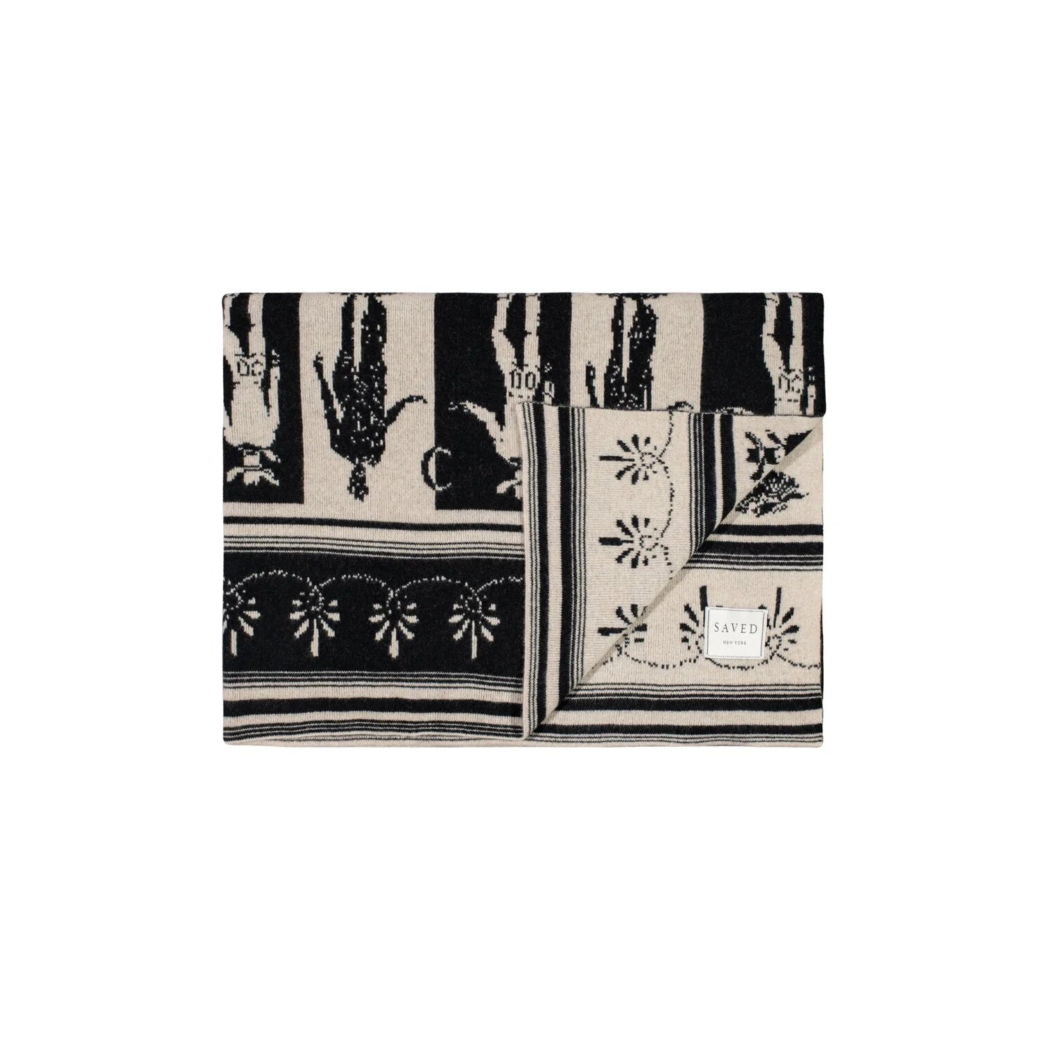 SAVED NY x LUKAS THE ILLUSTRATOR  "CONTRAPPOSTO" Cashmere Blankets
