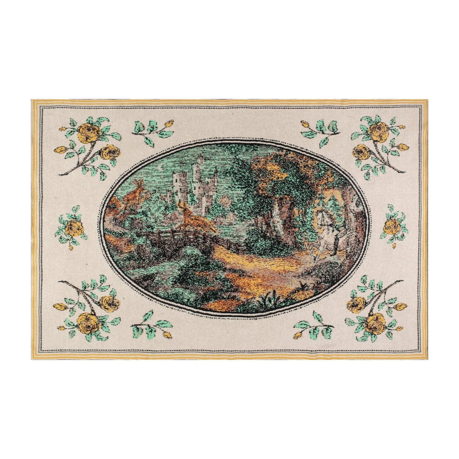 SAVED NY x LUKAS THE ILLUSTRATOR  "KNIGHT OF THE YELLOW ROSE" Cashmere Blanket
