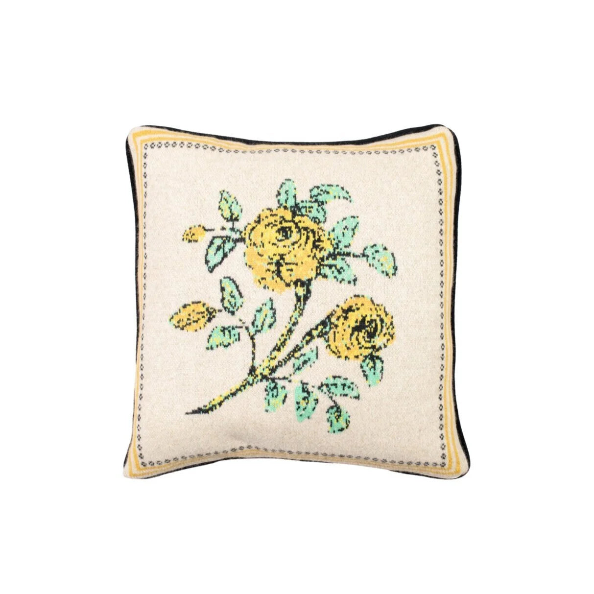 SAVED NY x LUKAS THE ILLUSTRATOR  "KNIGHT OF THE YELLOW ROSE" Cashmere Pillow