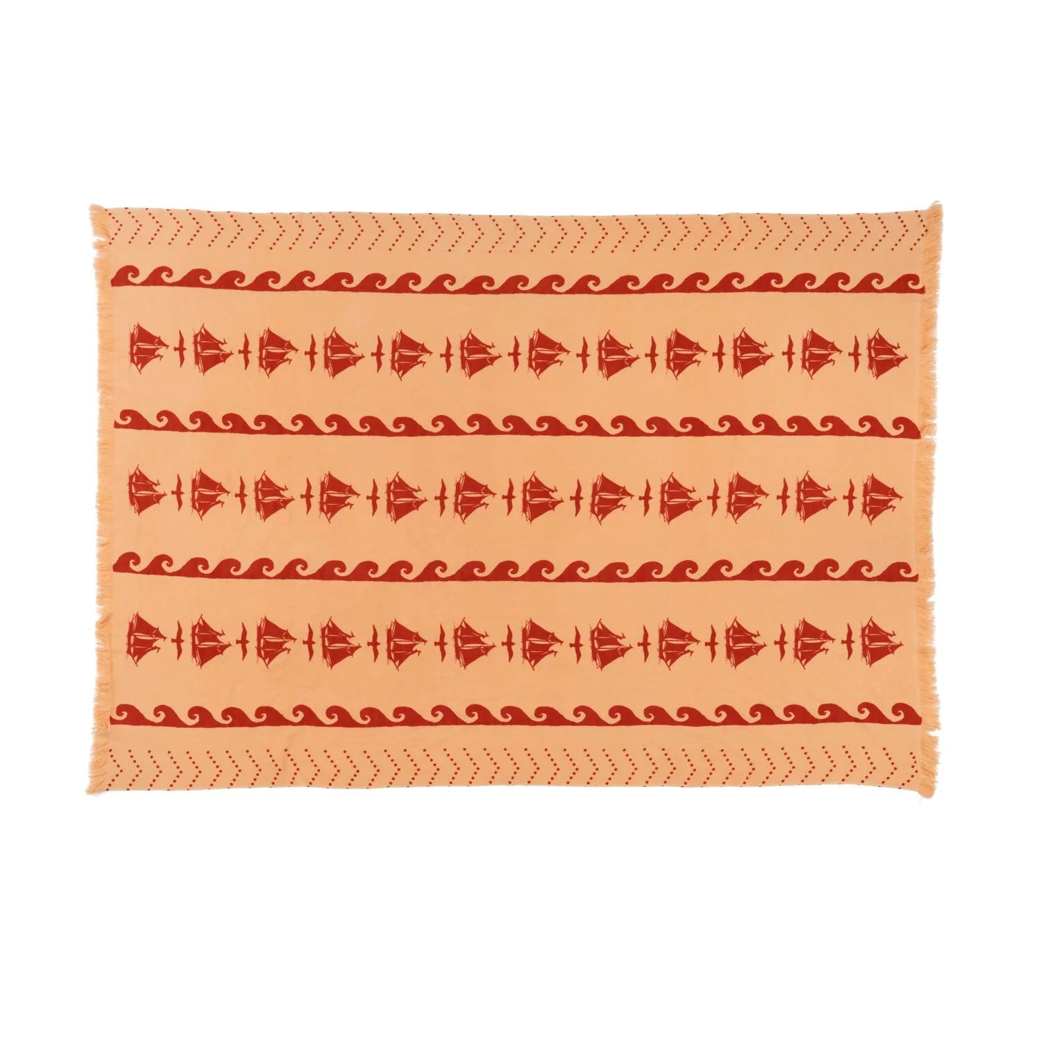 SAVED NY x Lukas the Illustrator "Greek Waves" Cashmere Woven Throw
