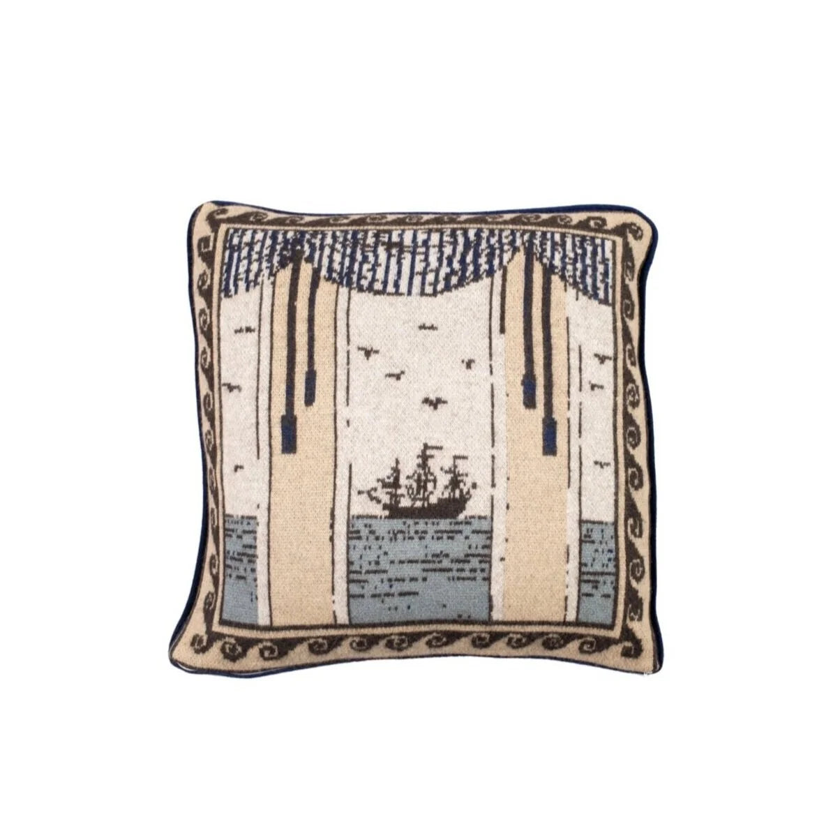 SAVED NY x Lukas The Illustrator "Sailors Stage" Cashmere Pillow