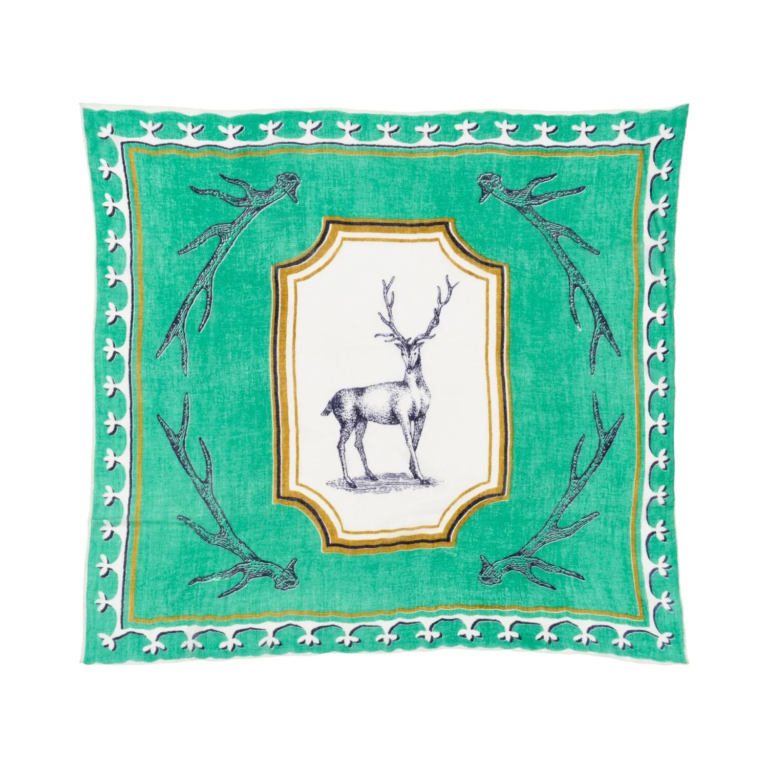 SAVED NY x Lukas the Illustrator "Stag" cashmere scarf
