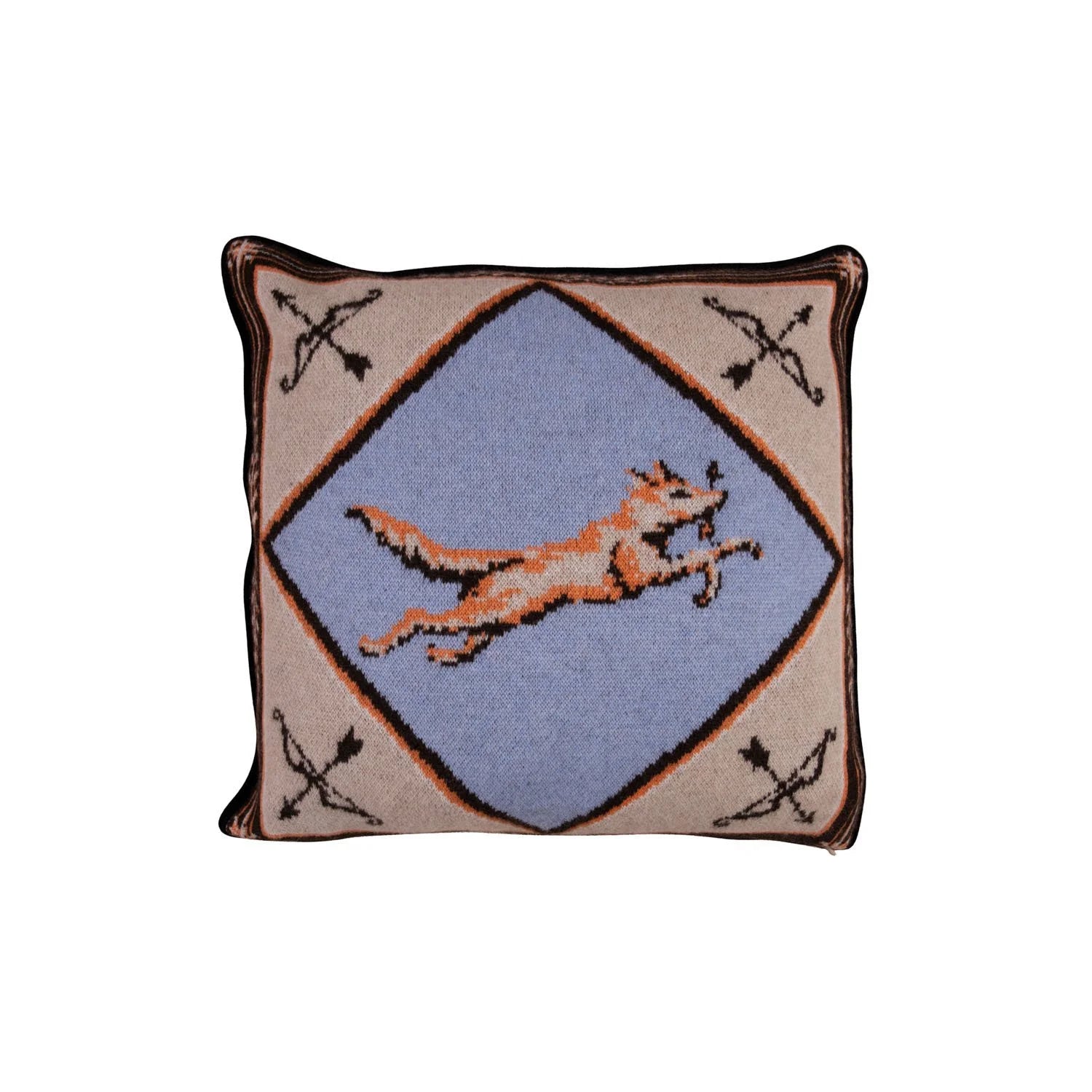 SAVED NY x LUKAS THE ILLUSTRATOR "LEAPING FOX" cashmere pillow